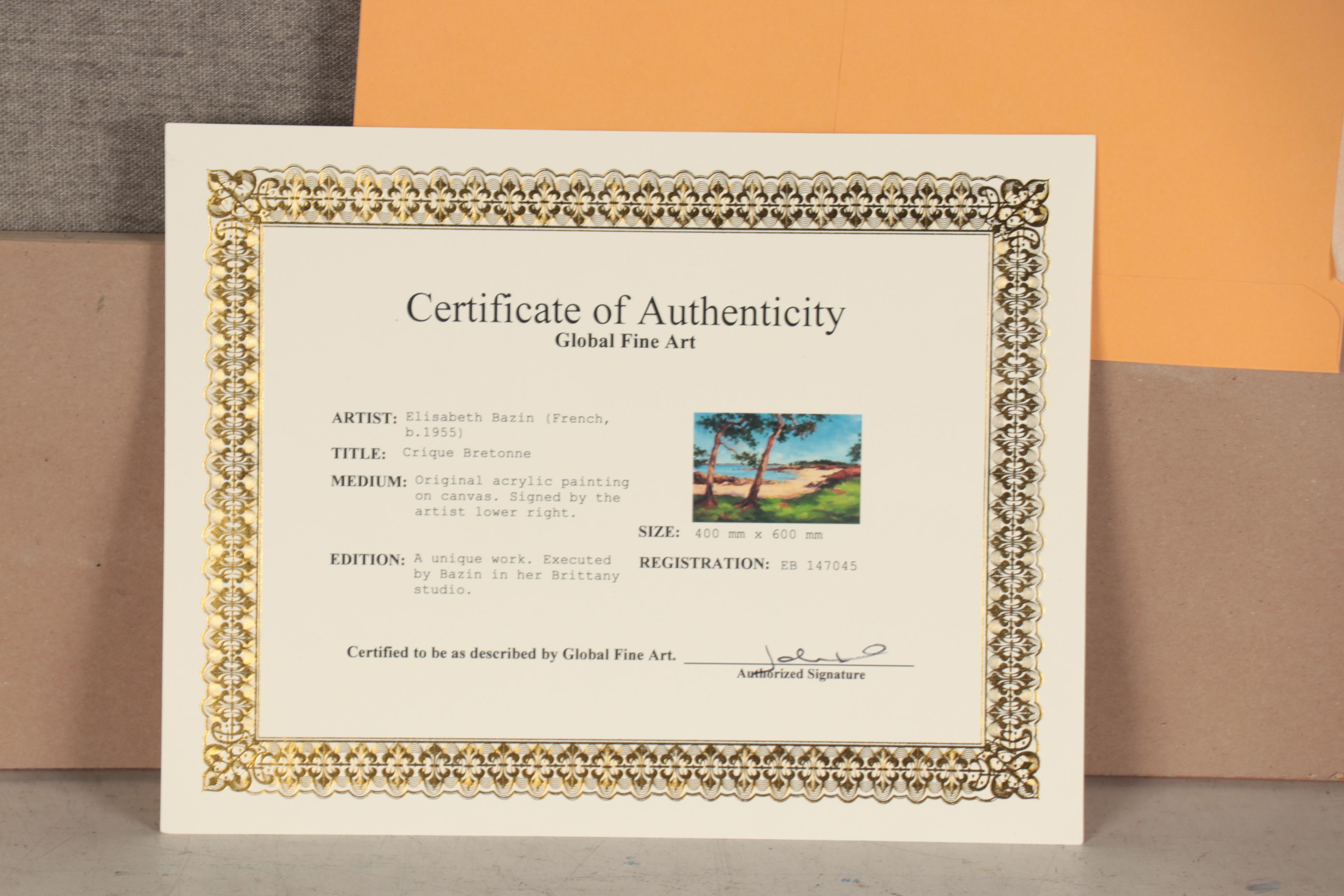 Elisabeth Bazin Acrylic Painting "Crique Bretonne"