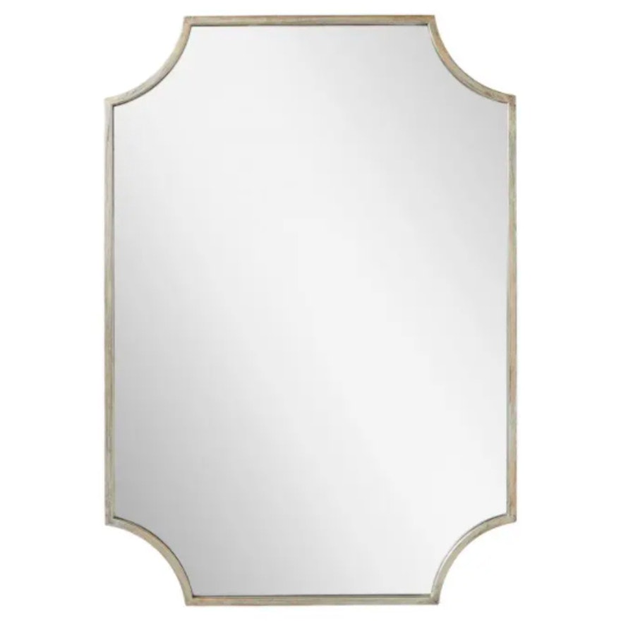 "Ulric" Decorative Bathroom Vanity Mirror in Antique Silver