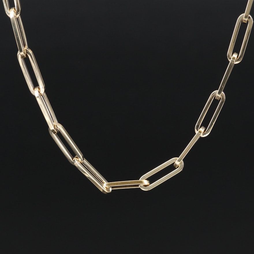 Italian 14K Oval Cable Chain Necklace