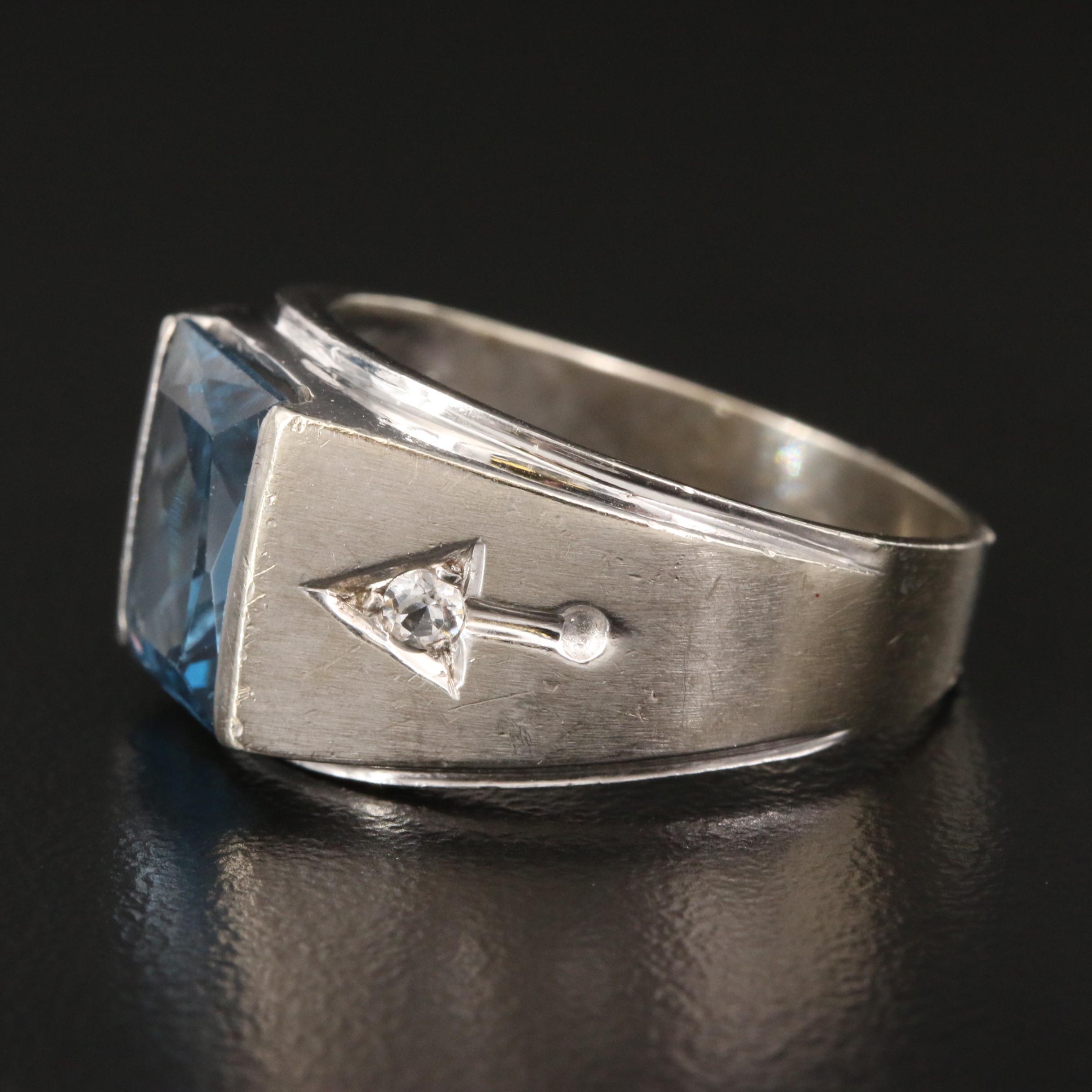 10K Spinel Ring with Arrow Shoulders