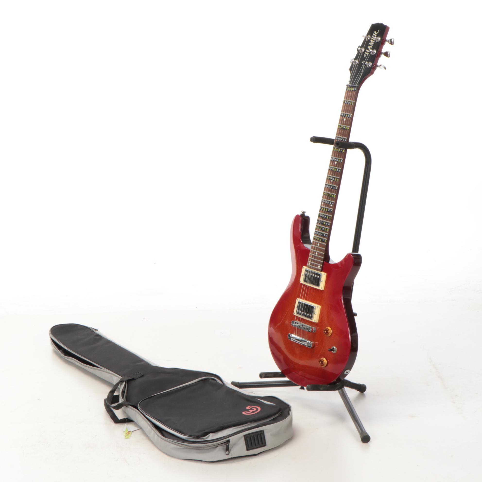 Hamer Double Cutaway 24 Fret Electric Guitar with Gig Bag