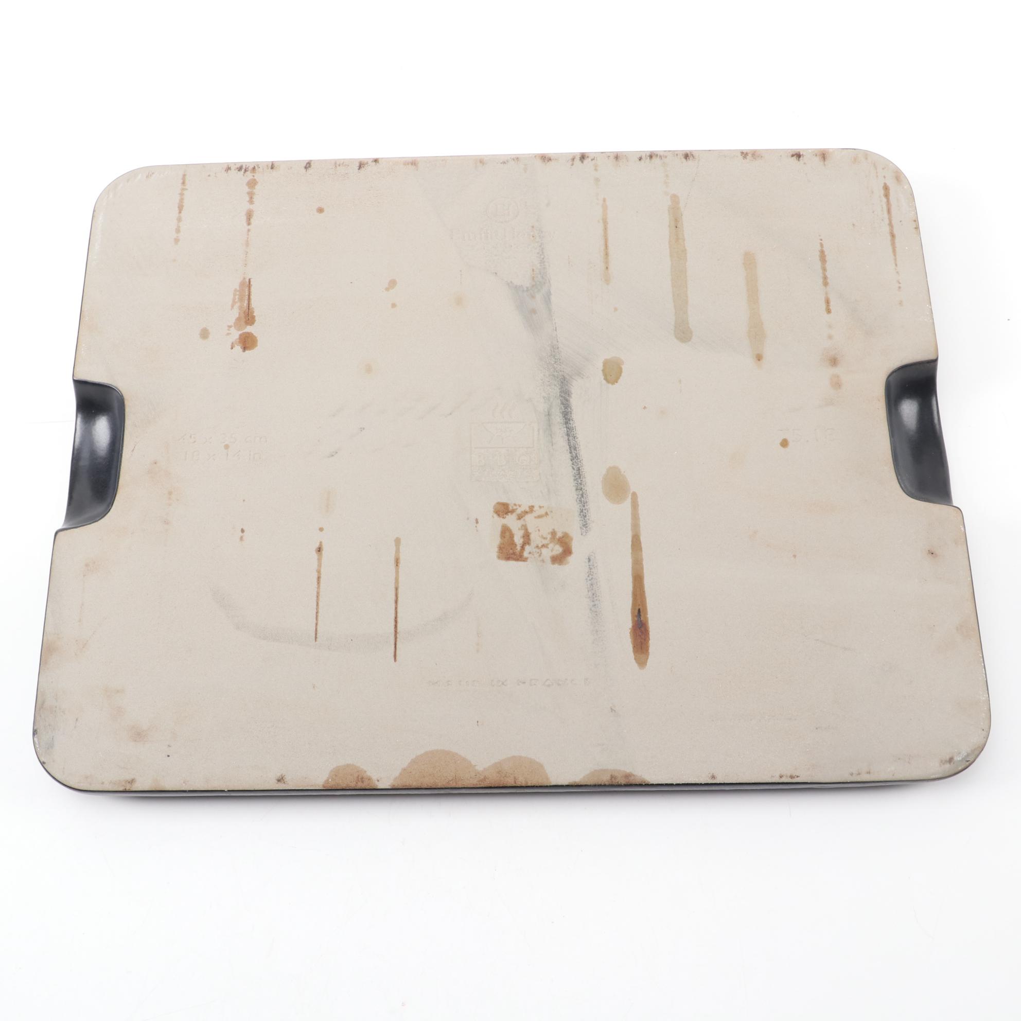 Emile Henry Ceramic Grilling and Baking Stone with Glazed Stoneware Tableware