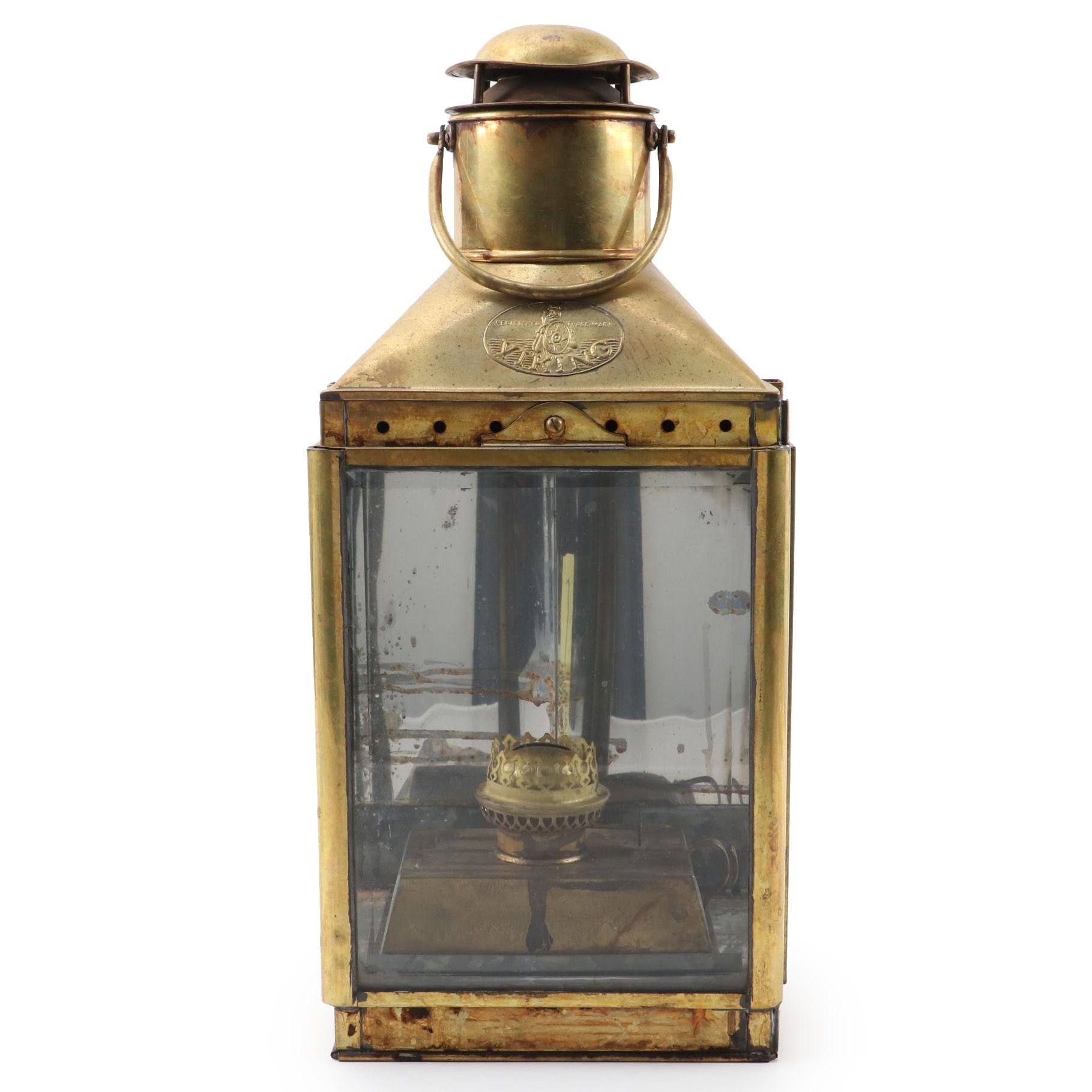 Viking Brass Kerosene Ship Lantern, Early 20th Century