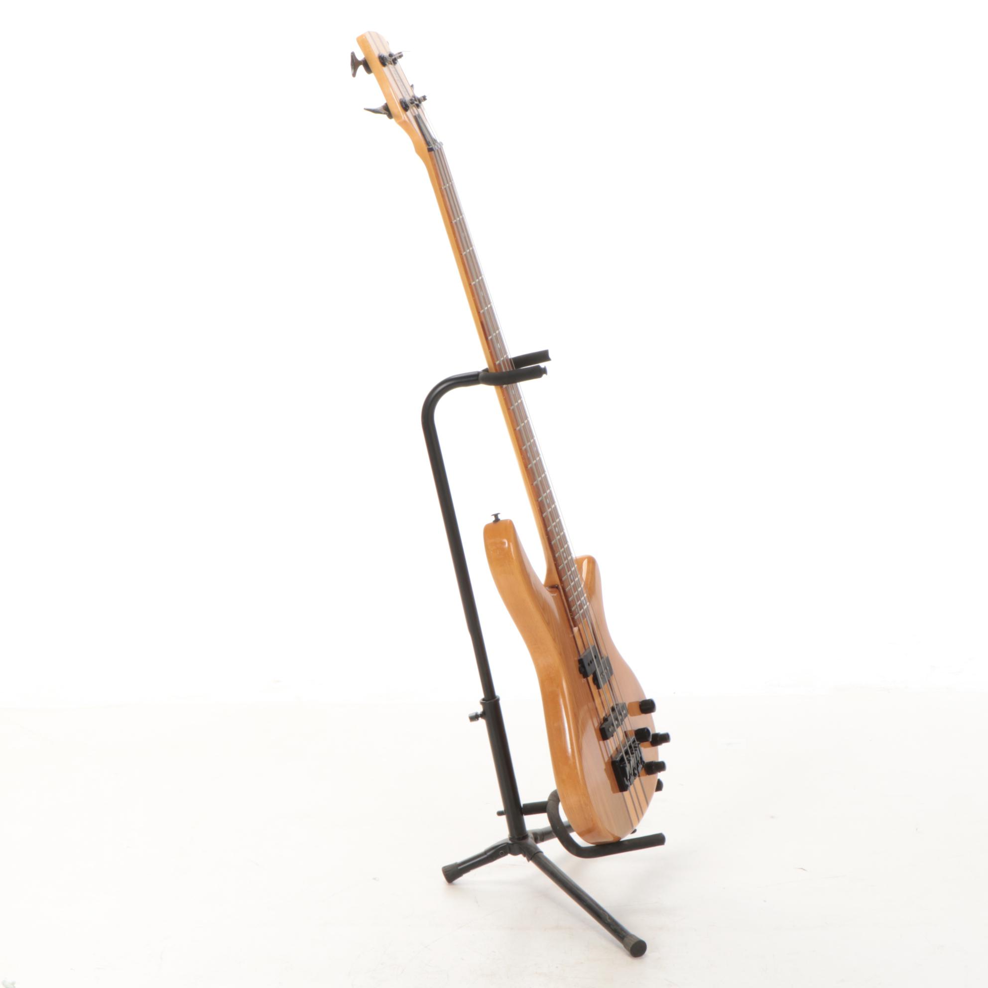 Sunsmile Electric Bass Guitar with 24 Frets and Neck-Through Construction