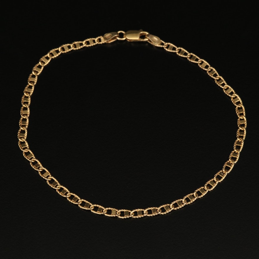 Italian 14K Mariner Link Chain Bracelet