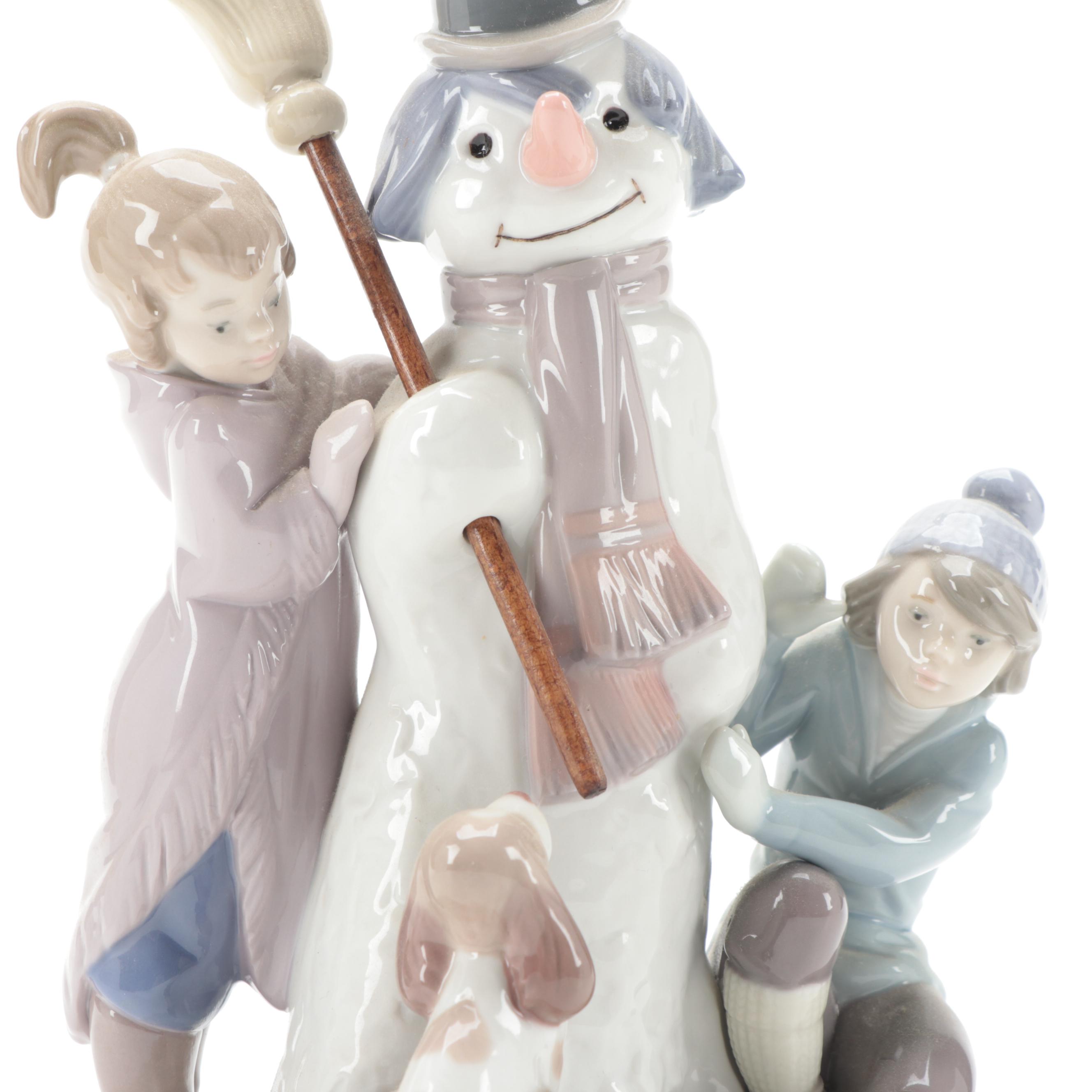 Lladró "The Snowman" Porcelain Figurine Designed by Francisco Catalá