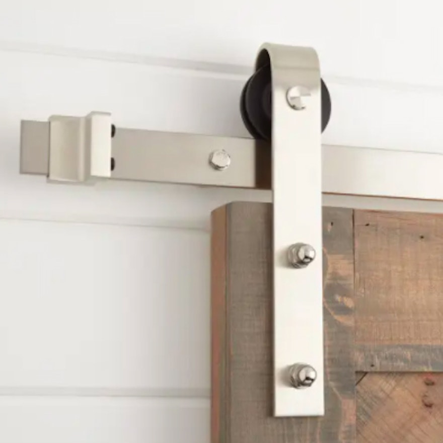 78" Rail Barn Door Hardware Kit in Satin Nickel Finish