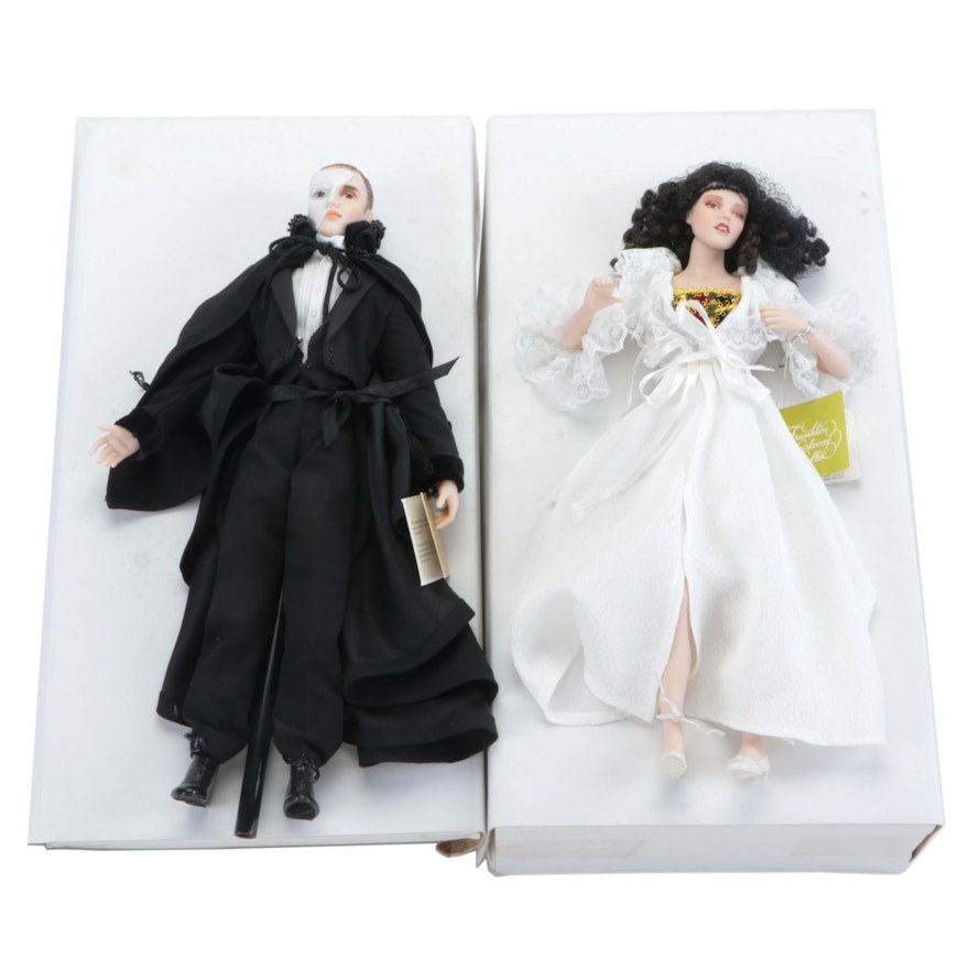 Franklin Heirloom "The Phantom of the Opera" Porcelain Collector Dolls