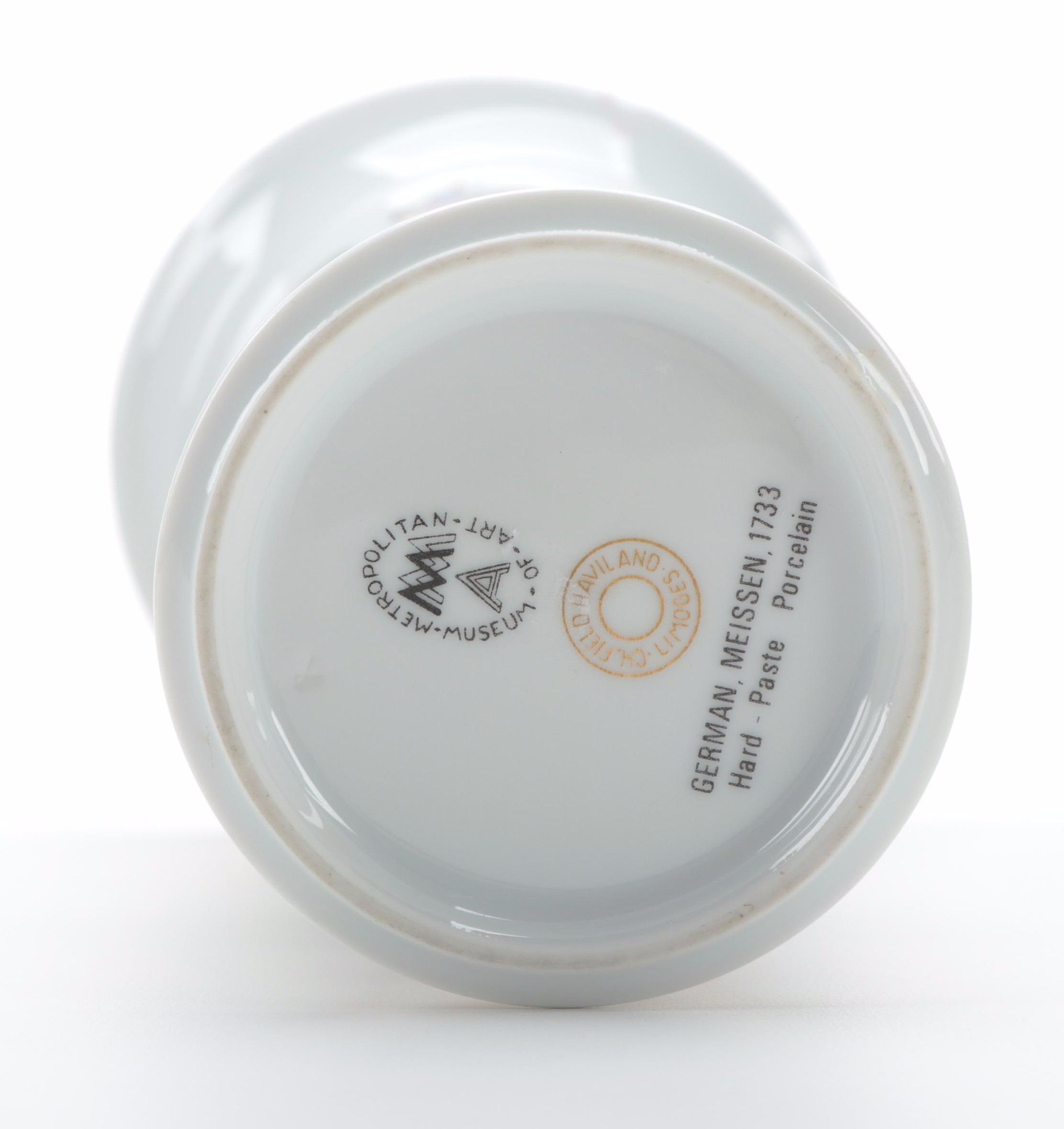 Haviland for Metropolitan Museum of Art Reproduction Meissen Porcelain Vase