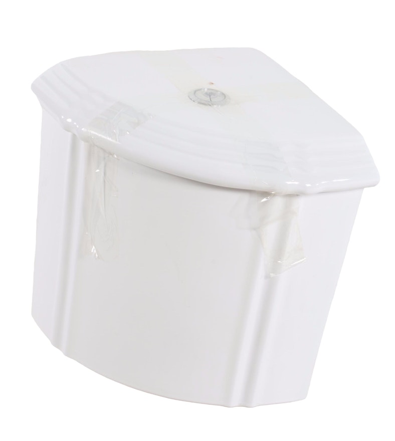 "Regent" Porcelain Corner Toilet Tank in White