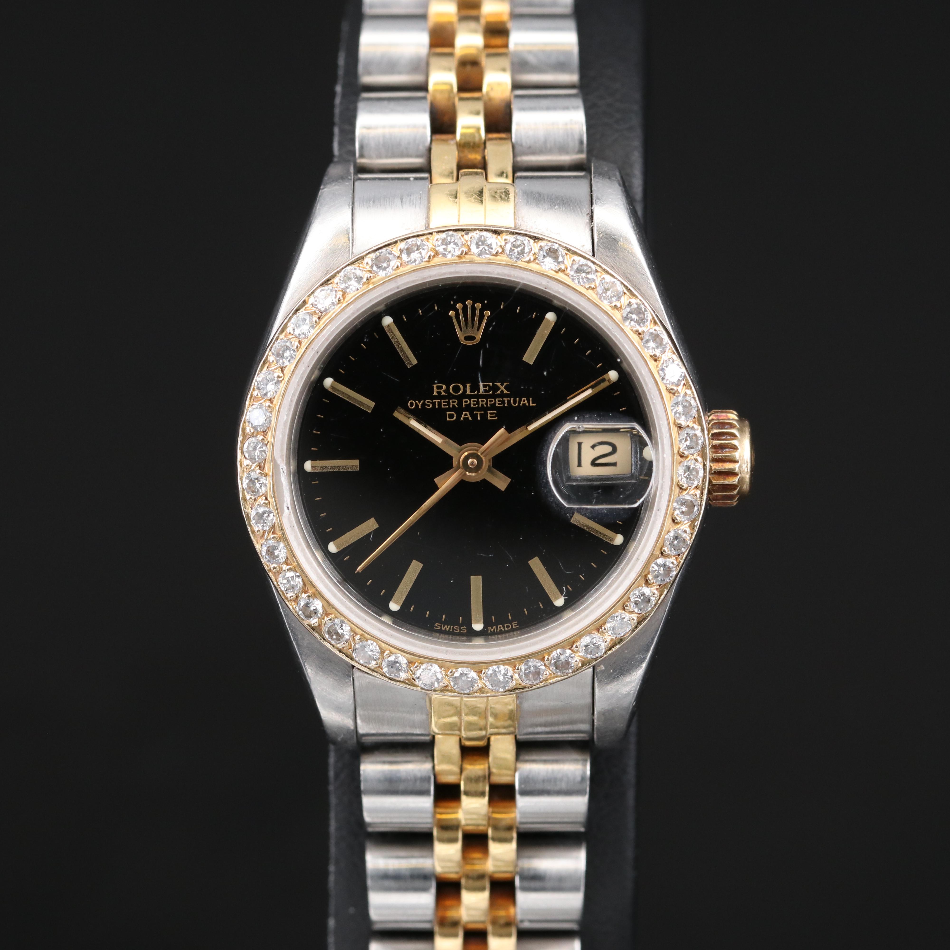 1985 Rolex Datejust Watch with Diamond Bezel