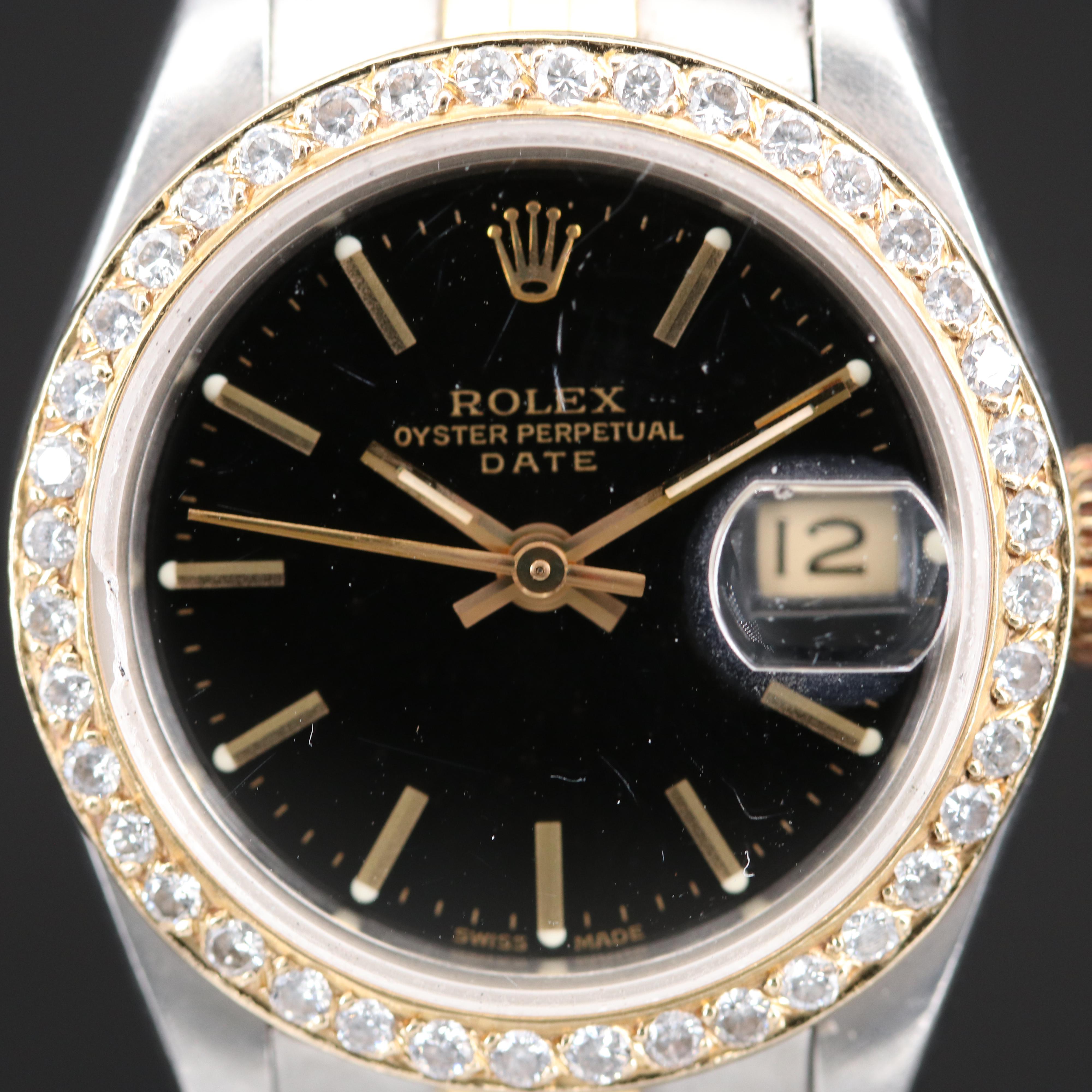 1985 Rolex Datejust Watch with Diamond Bezel