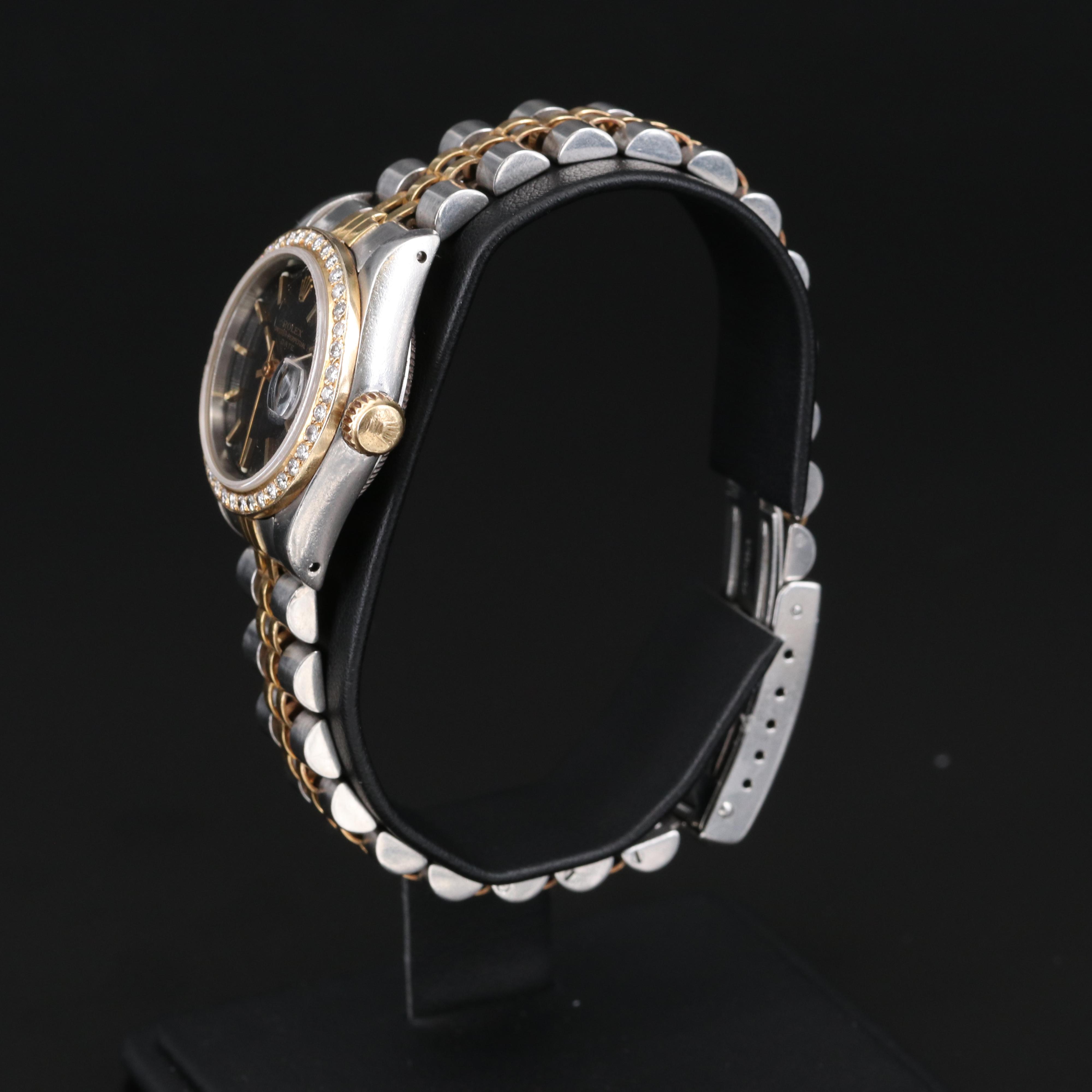 1985 Rolex Datejust Watch with Diamond Bezel