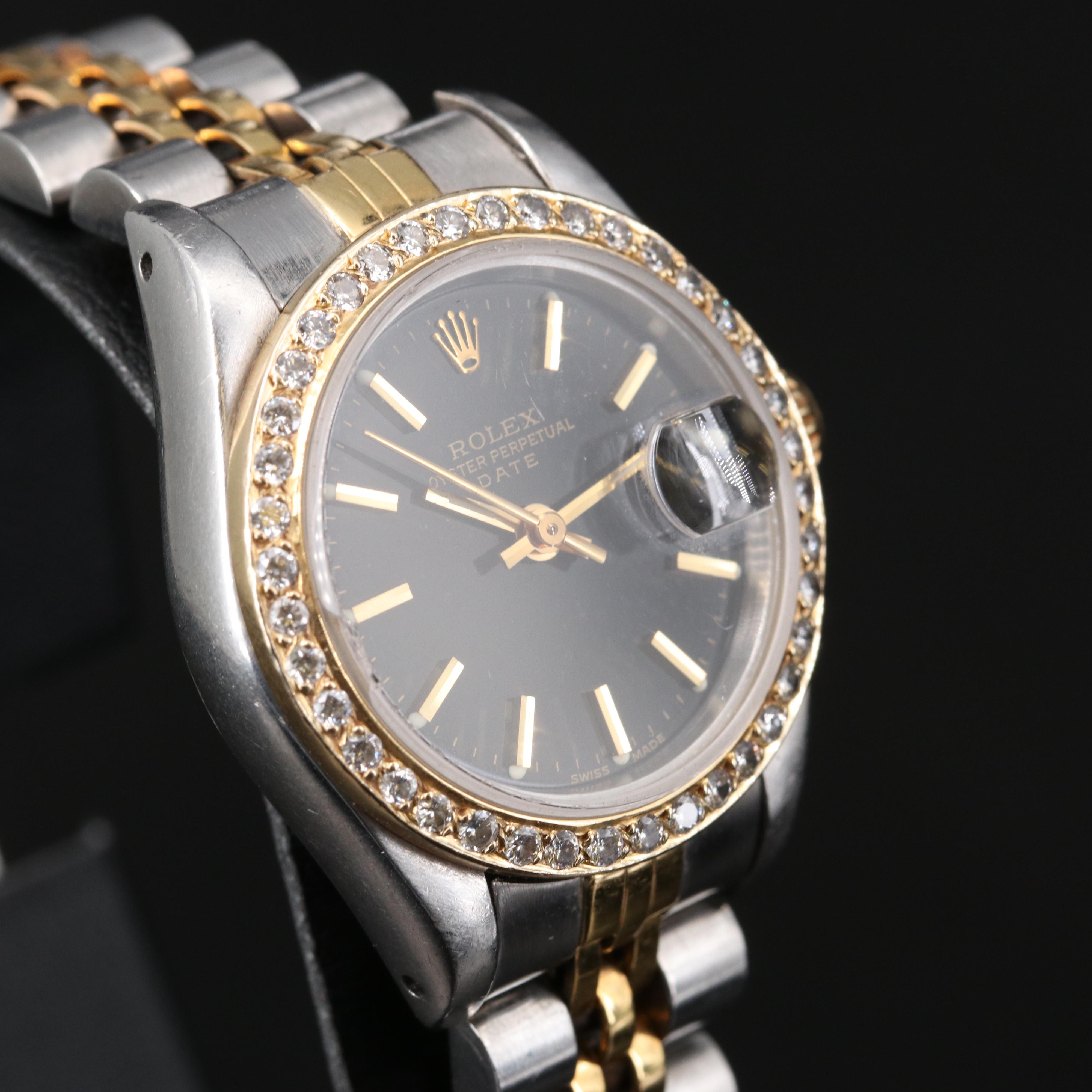 1985 Rolex Datejust Watch with Diamond Bezel