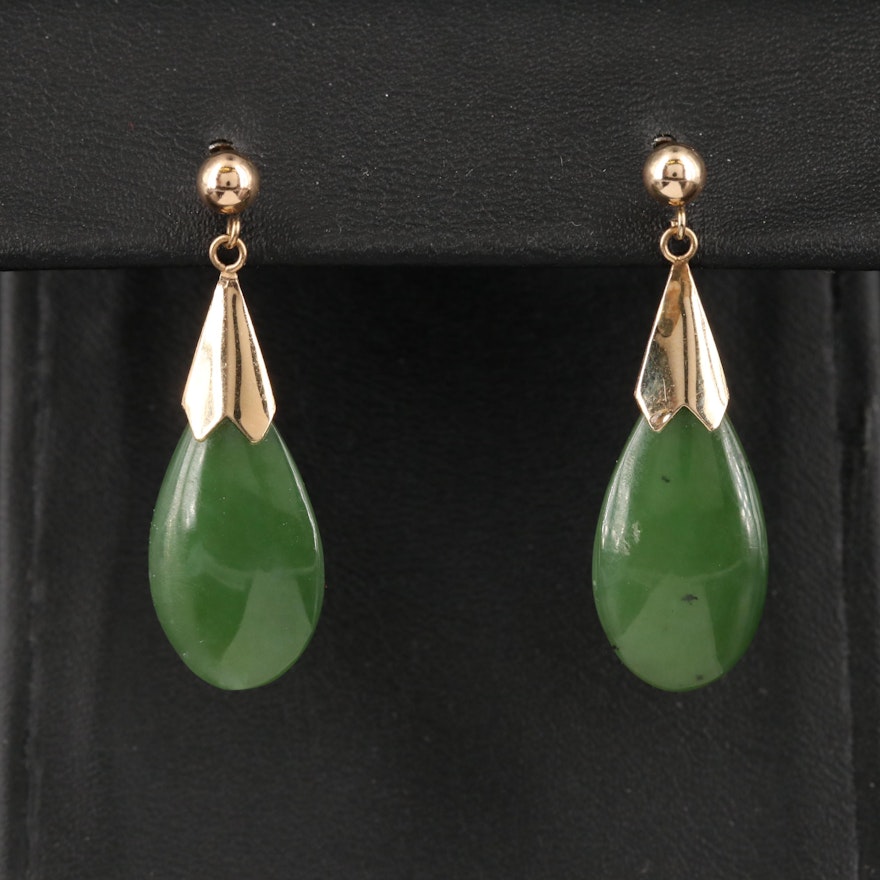 14K Nephrite Earrings