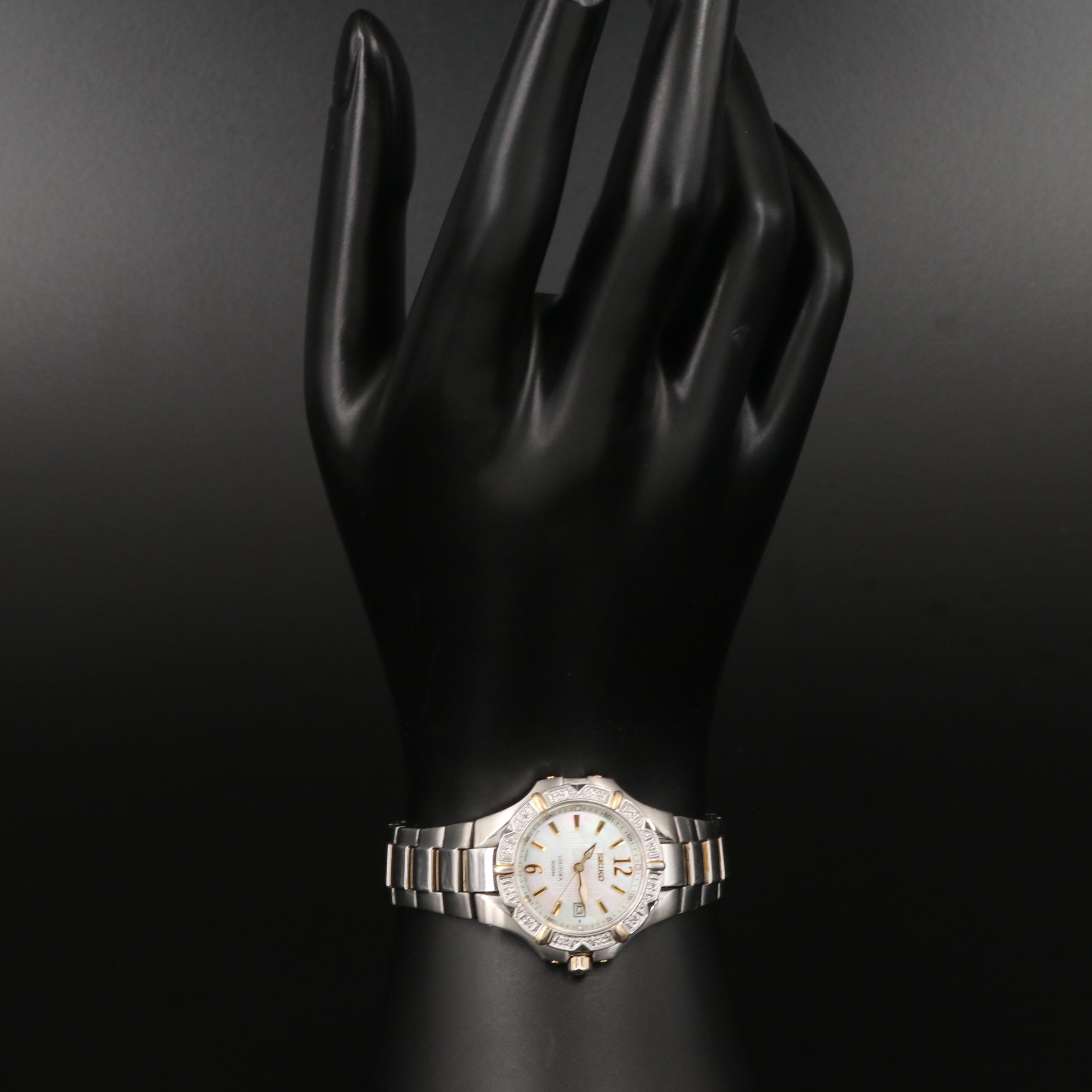 Seiko "Coutura" Diamond Bezel and Mother of Pearl Dial Watch