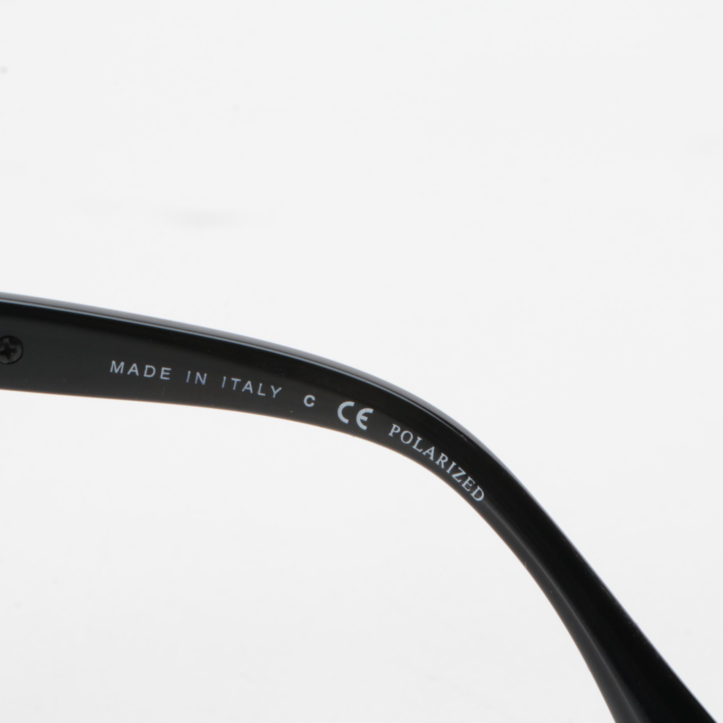 Chanel 5336HB Polarized Fantasy Pearl Bijou Black Cat Eye Sunglasses with Case