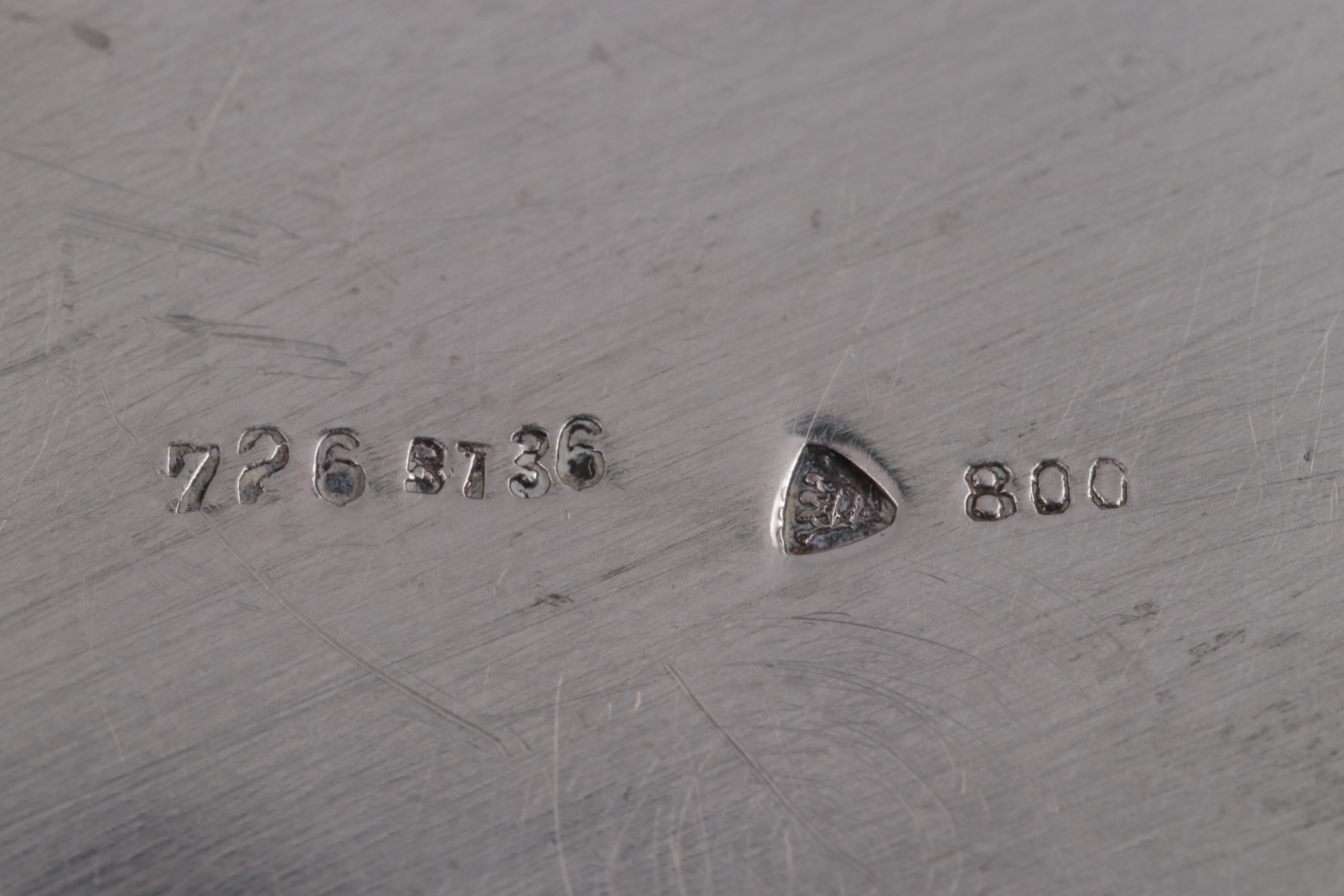 Continental European Fluted 800 Silver Tea Caddy with Ball Feet