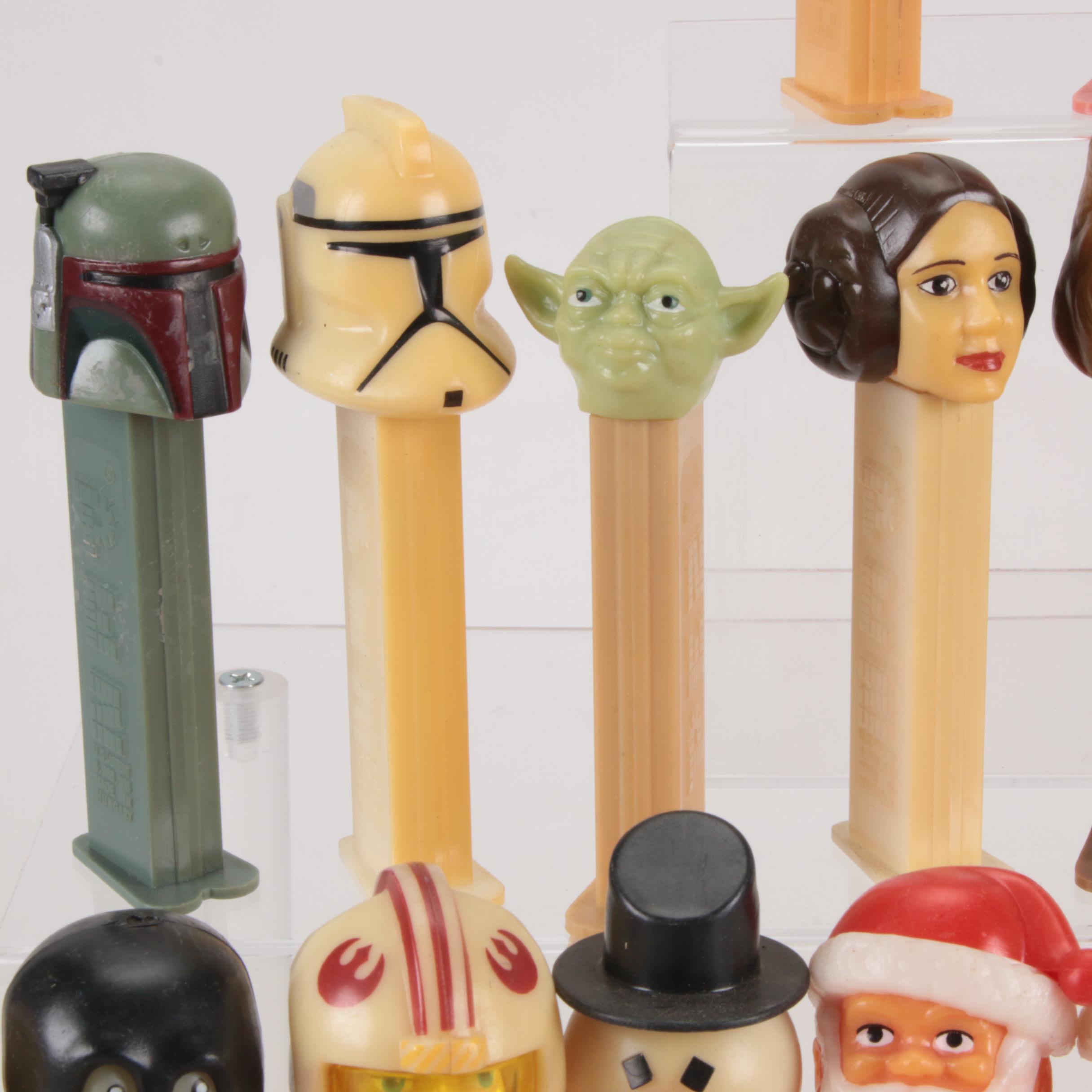 Pez Dispenser Collection, Including Princess Leia, Chewbacca, More