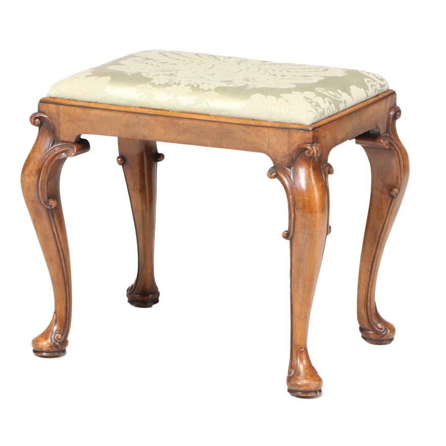 George II Style Walnut Bench, Late 19th or Early 20th Century