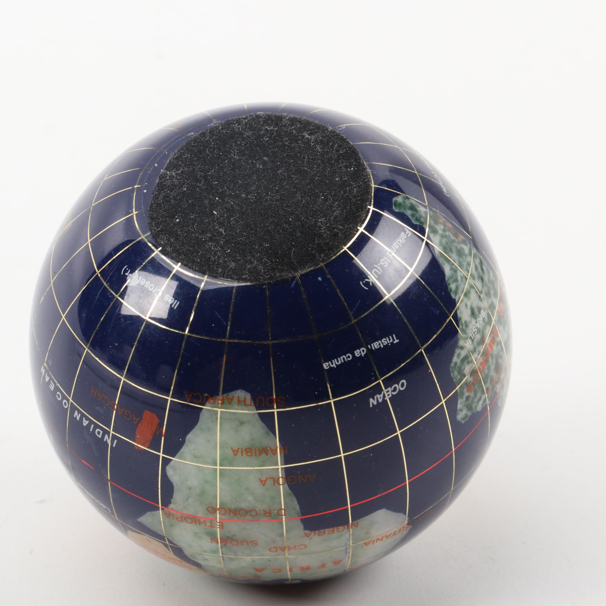 Gemstone Globe Paperweight Desktop Décor
