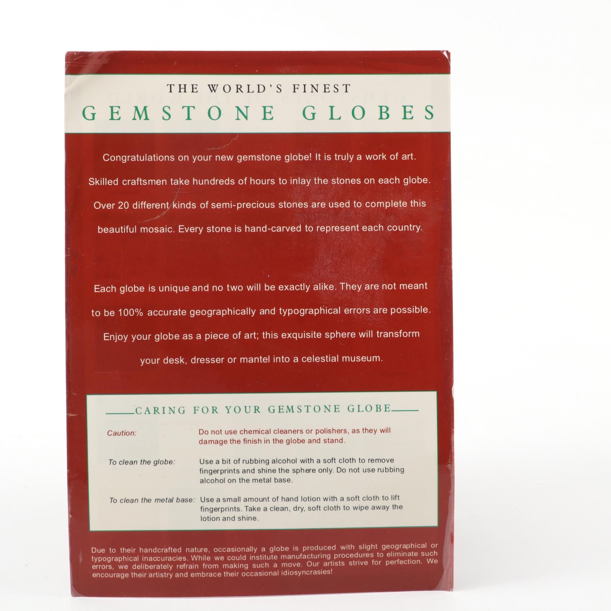 Gemstone Globe Paperweight Desktop Décor