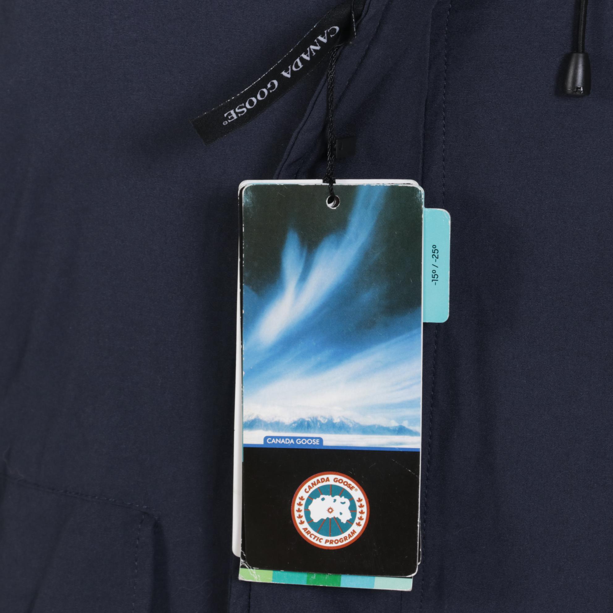 Canada Goose Navy Blue Down Parka with Coyote Fur Hood