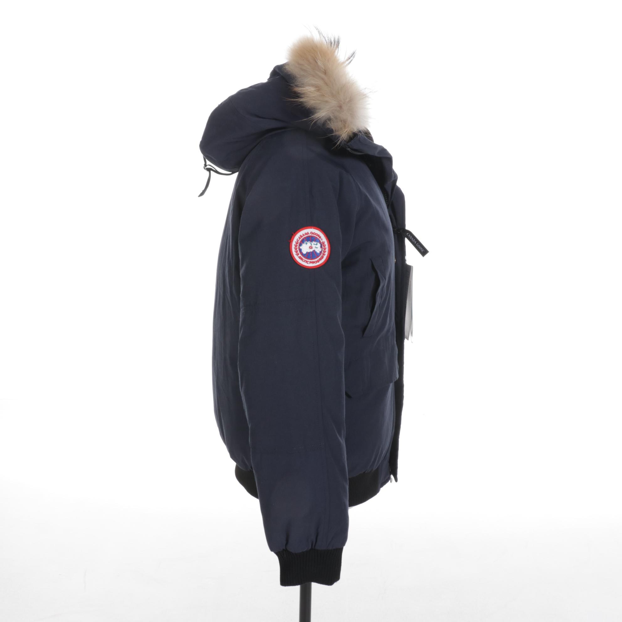Canada Goose Navy Blue Down Parka with Coyote Fur Hood
