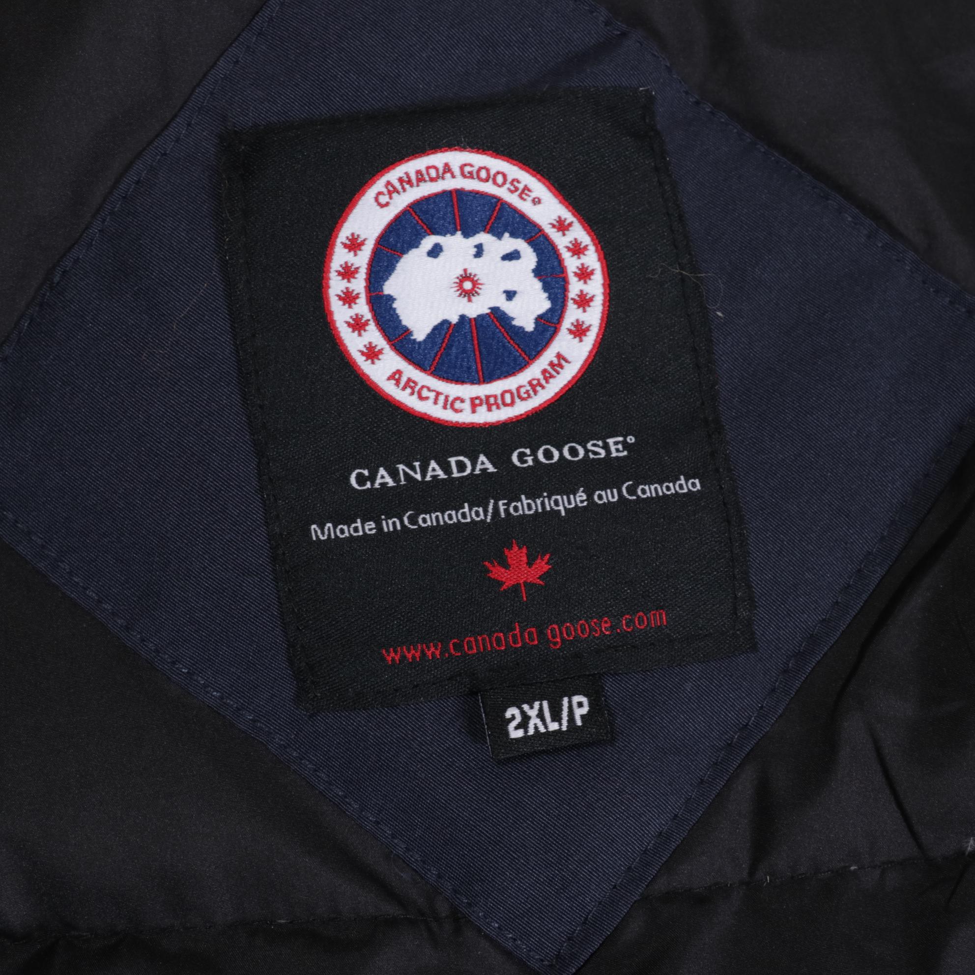 Canada Goose Navy Blue Down Parka with Coyote Fur Hood