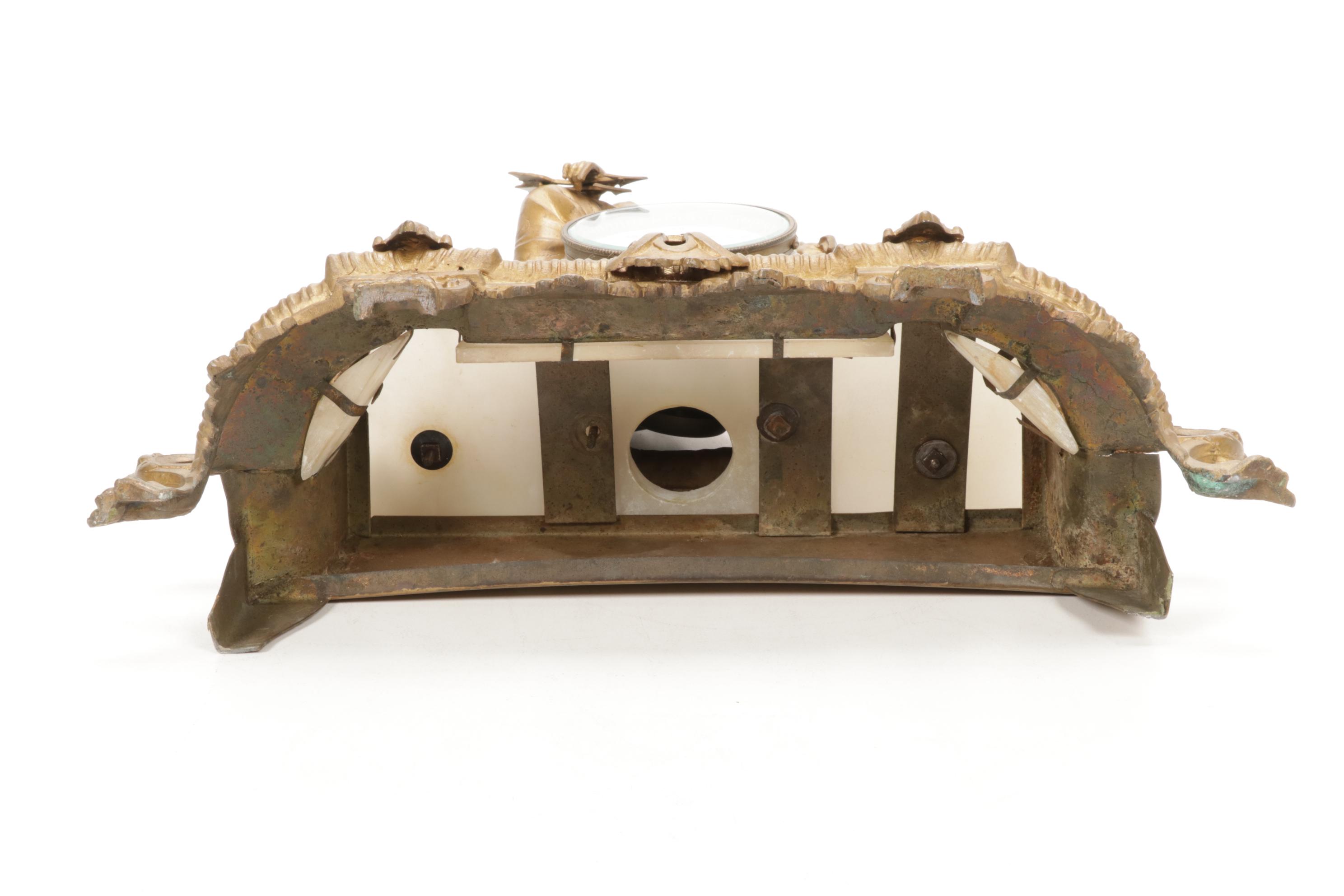 French Vincenti & Cie Gilt Bronze Goddess Diana Mantel Clock, Mid-Late 19th C.