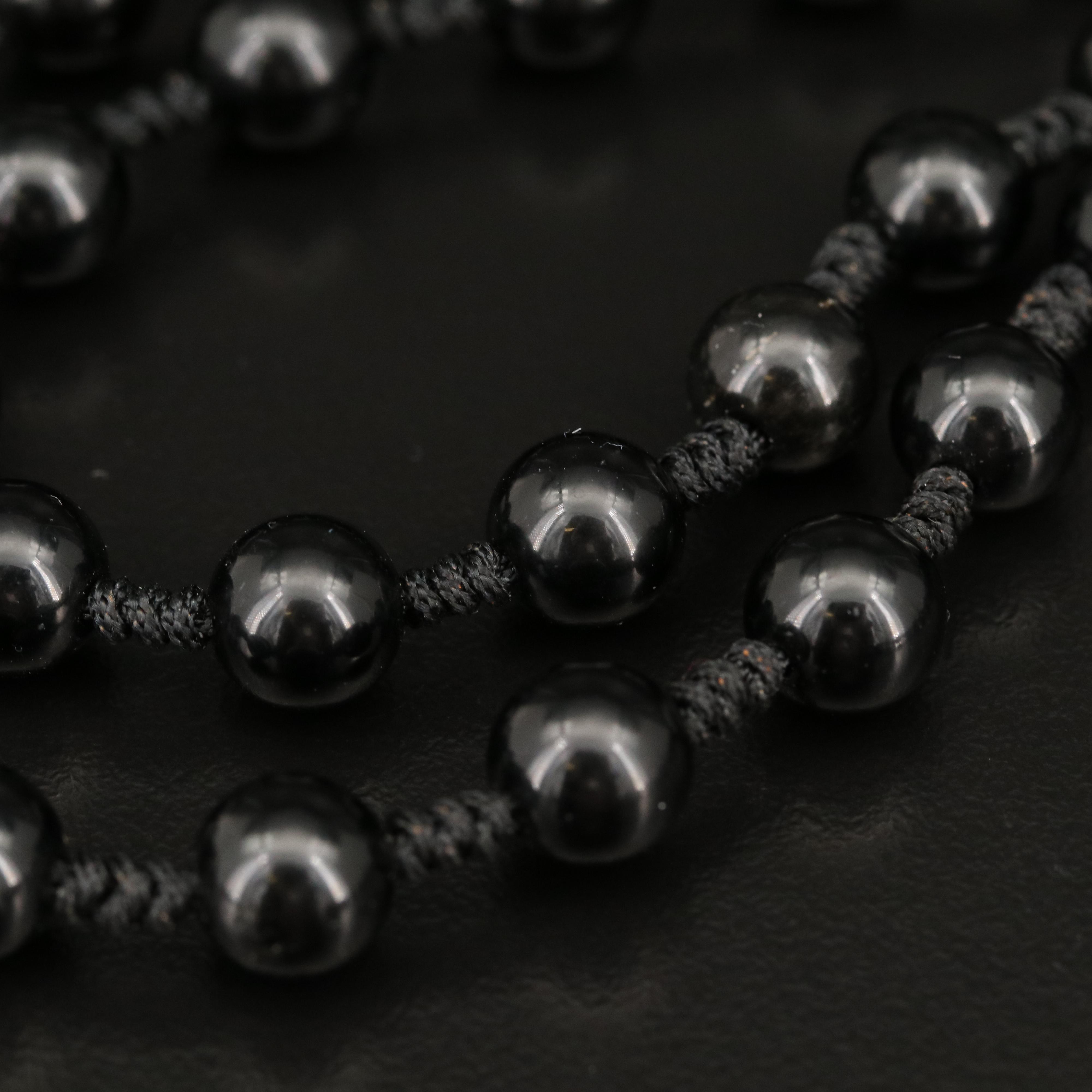 Chinese "Pi Xiu" Good Fortune and Wealth Obsidian Necklace