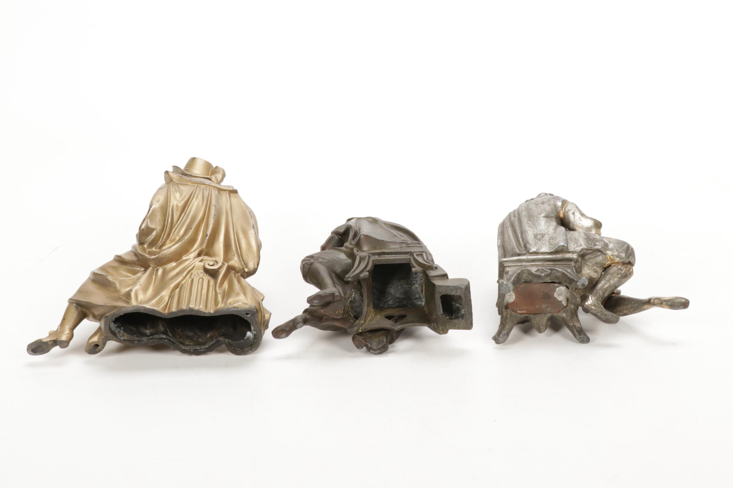 Cast Metal Figural Clock Toppers, Late 19th to Early 20th Century