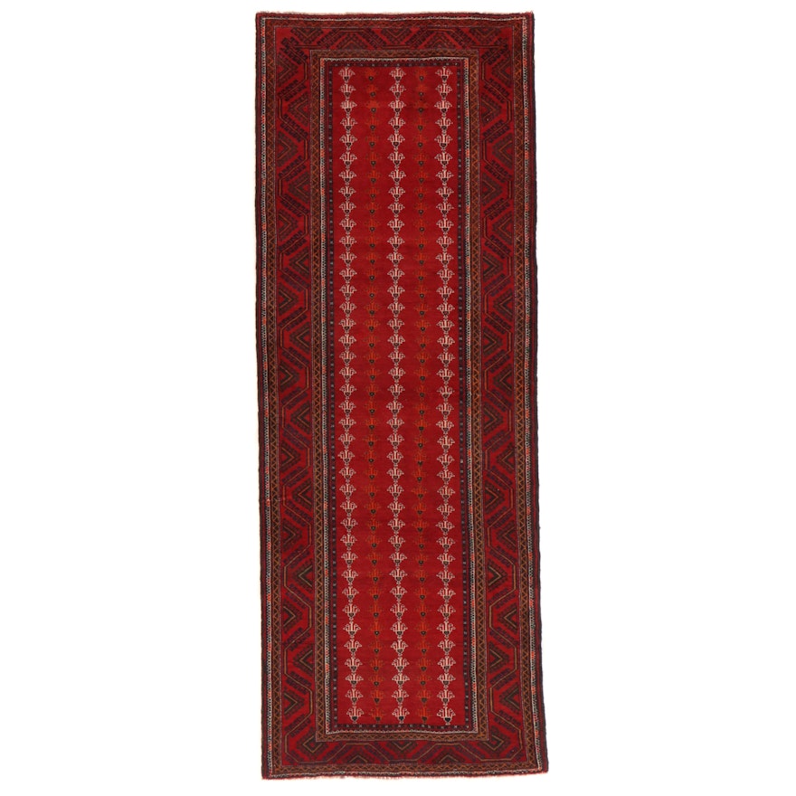 3'7 x 10' Hand-Knotted Afghan Turkmen Wool Long Rug