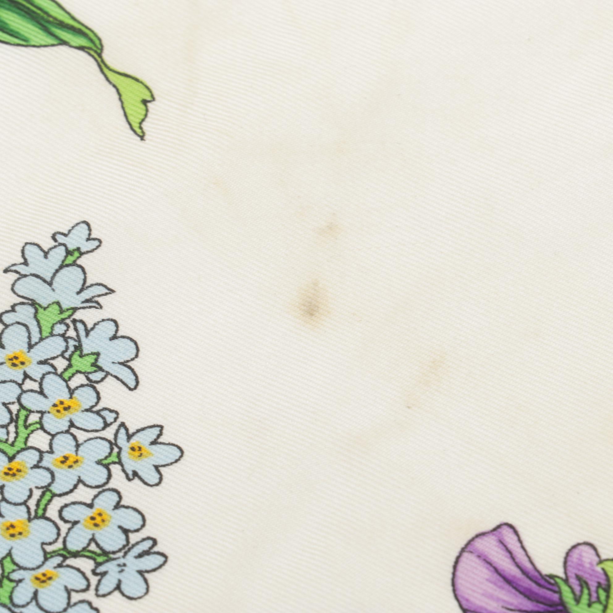 Gucci "Viole" Floral Print Silk Twill Scarf