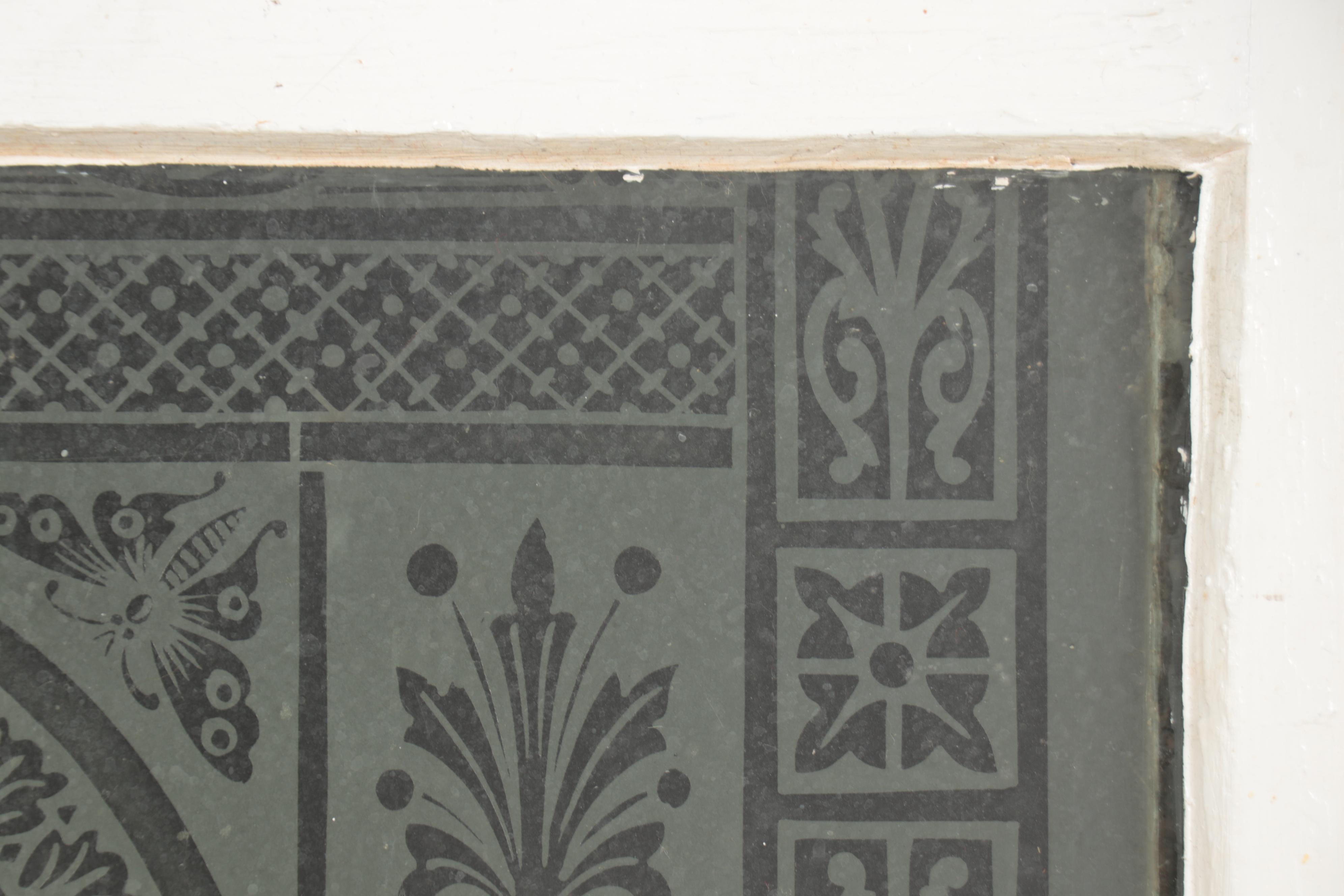 Aesthetic Movement Satin Frosted Glass Window Pane, Late 19th/Early 20th Century