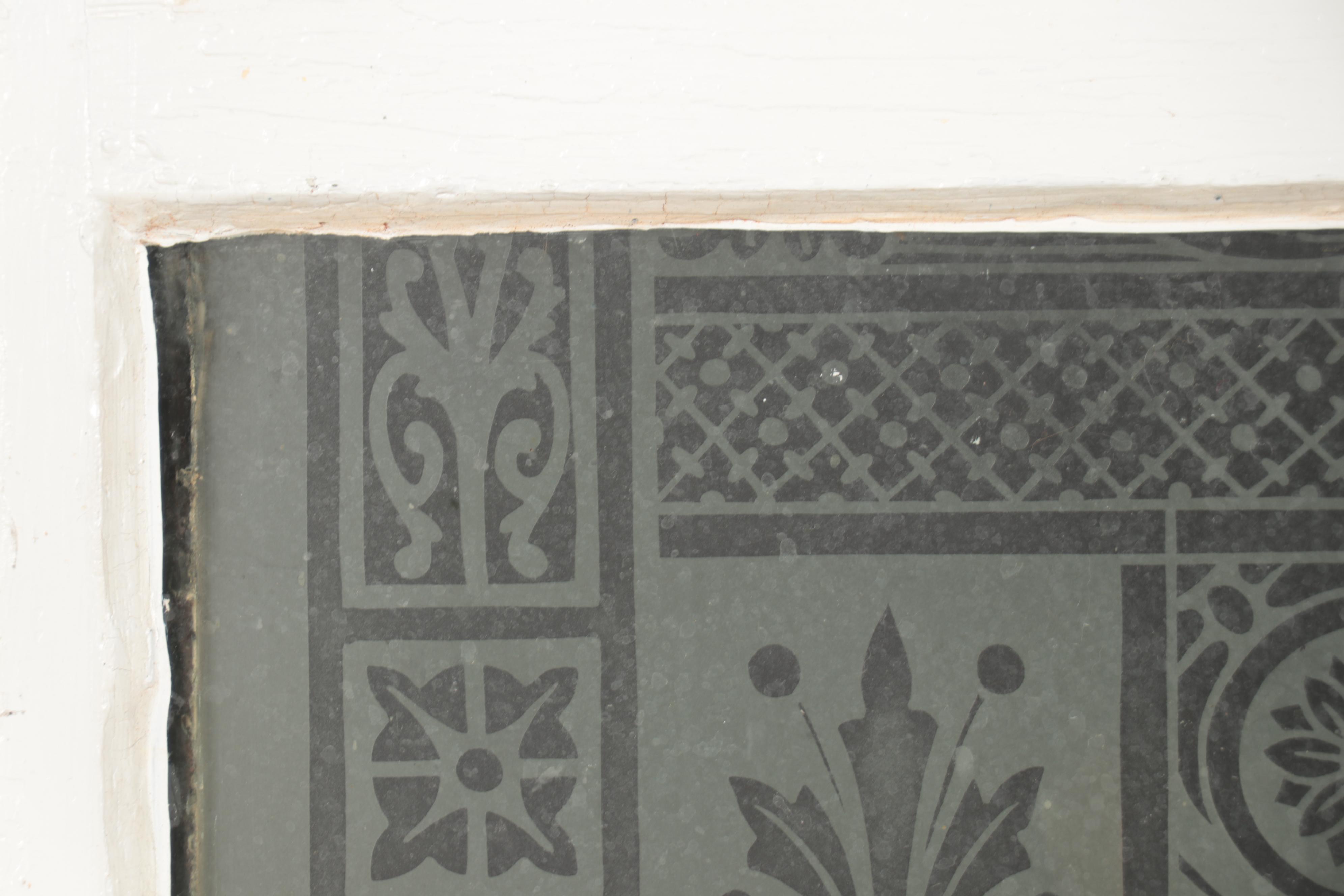 Aesthetic Movement Satin Frosted Glass Window Pane, Late 19th/Early 20th Century