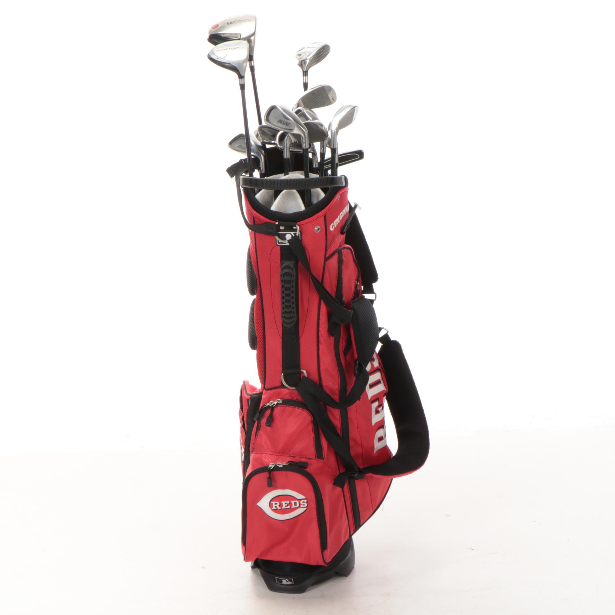 Cincinnati Reds Decorated Golf Bag with Warrior Golf Clubs