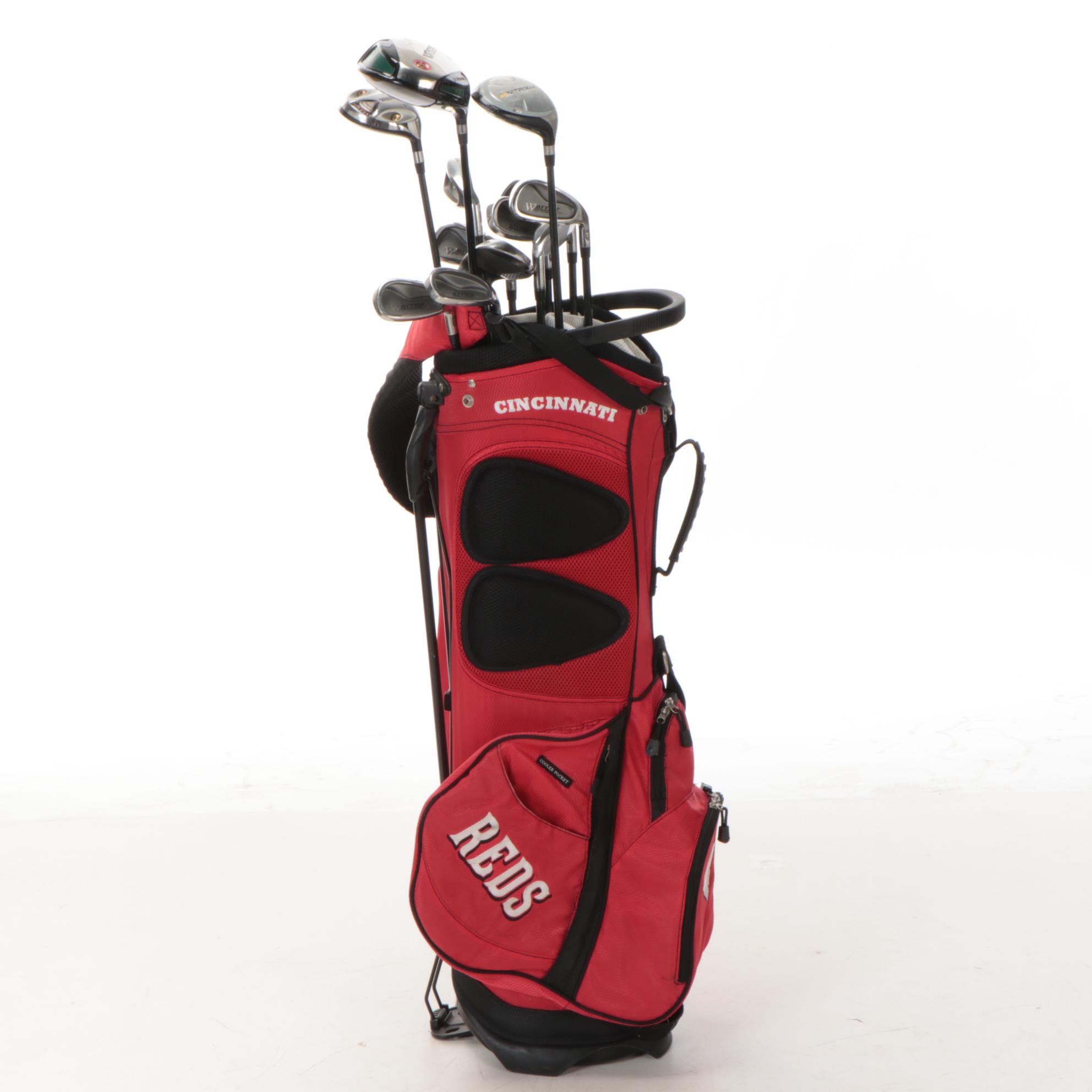 Cincinnati Reds Decorated Golf Bag with Warrior Golf Clubs