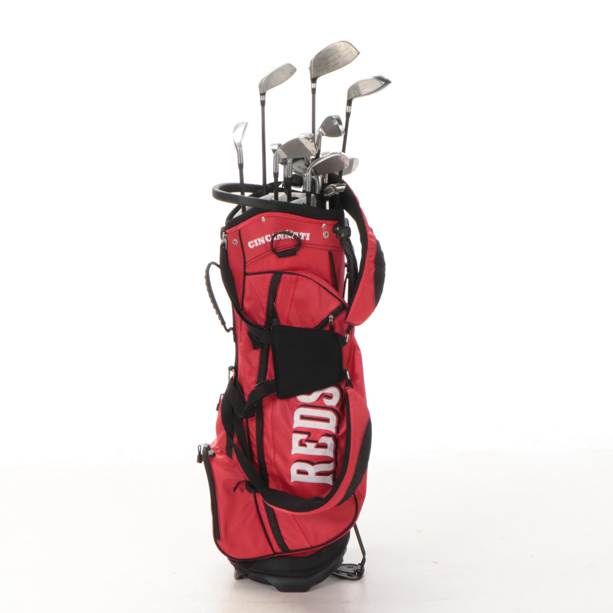 Cincinnati Reds Decorated Golf Bag with Warrior Golf Clubs