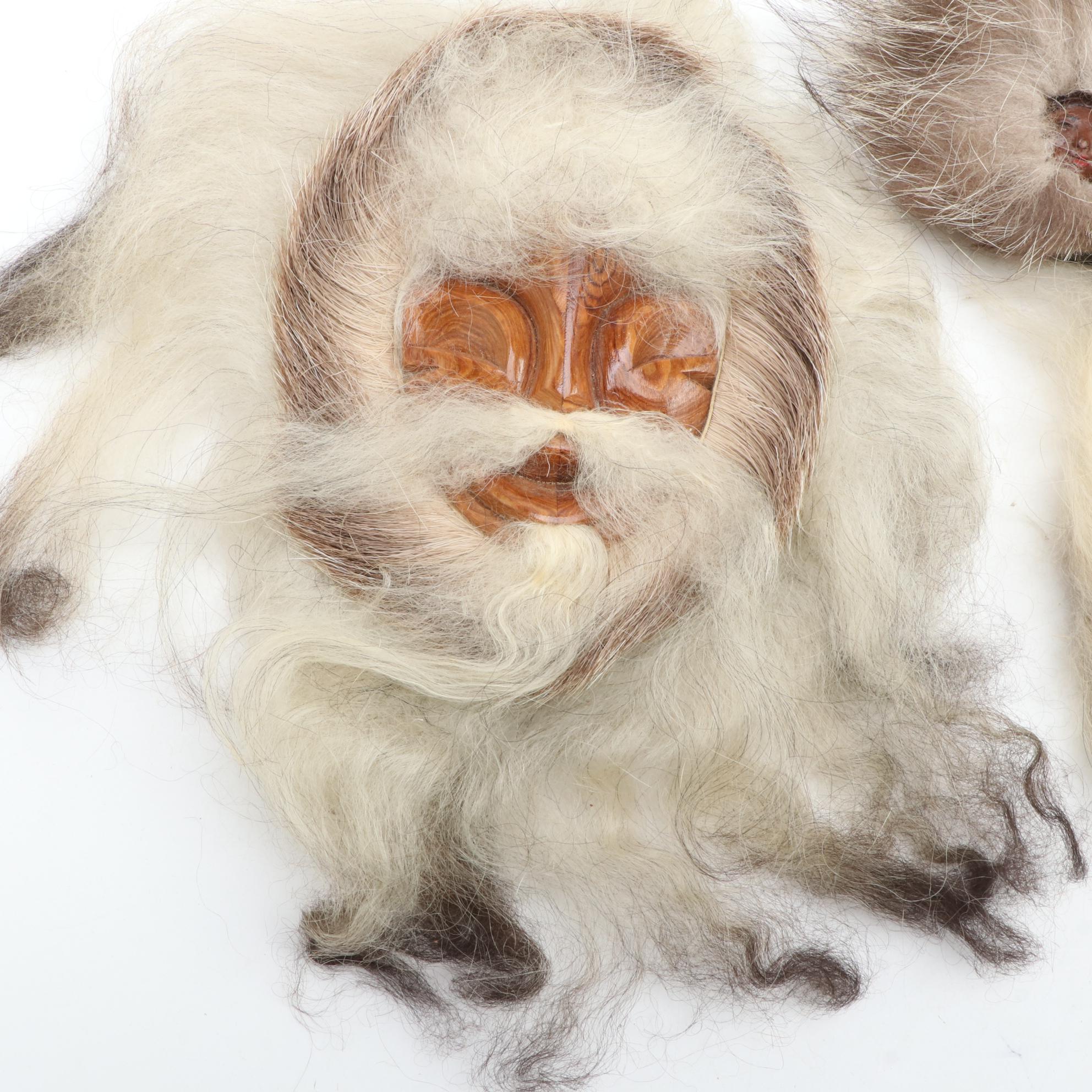 Native Alaskan Handcrafted Wall Décor Including "Reindeer Iceland Sheep Doll"