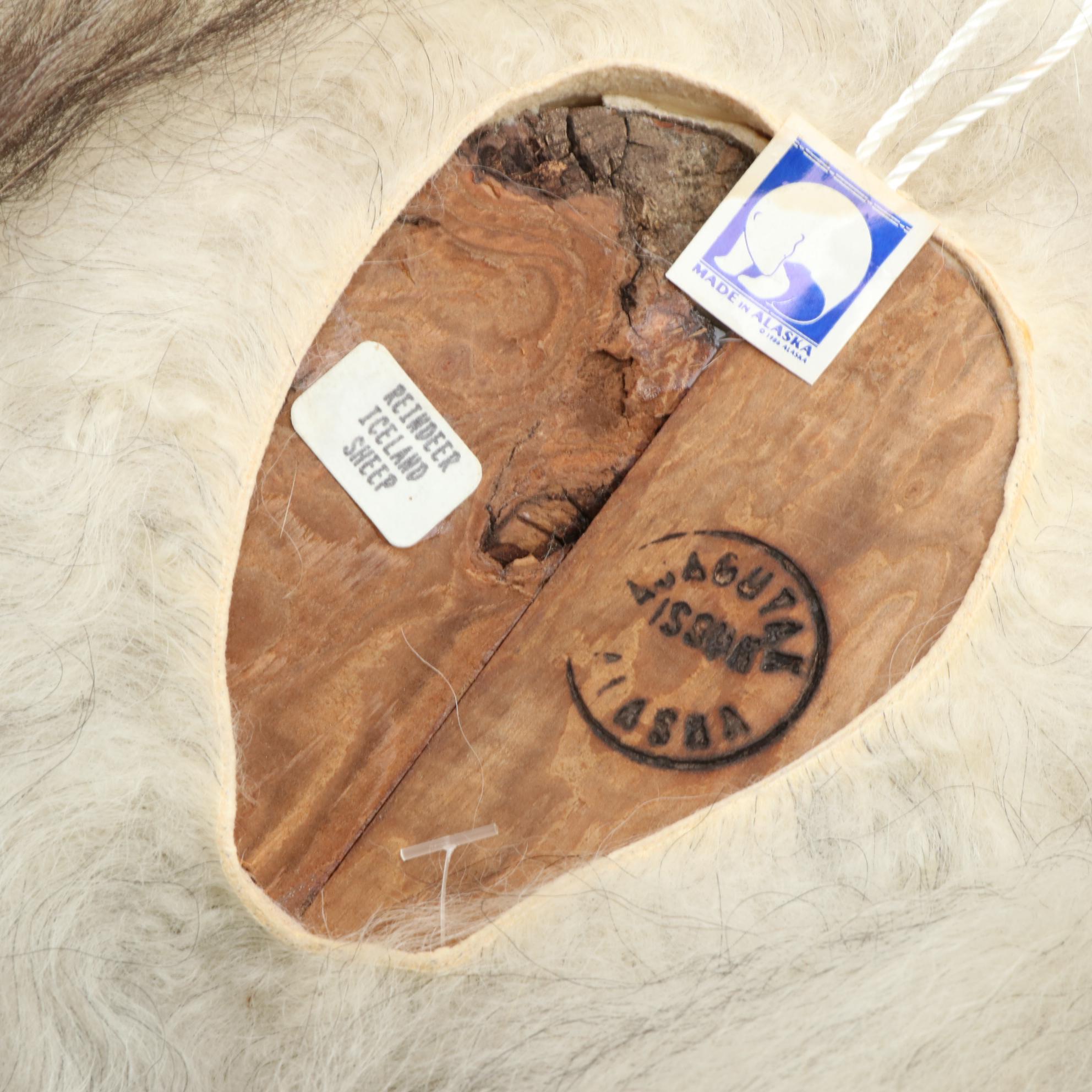 Native Alaskan Handcrafted Wall Décor Including "Reindeer Iceland Sheep Doll"