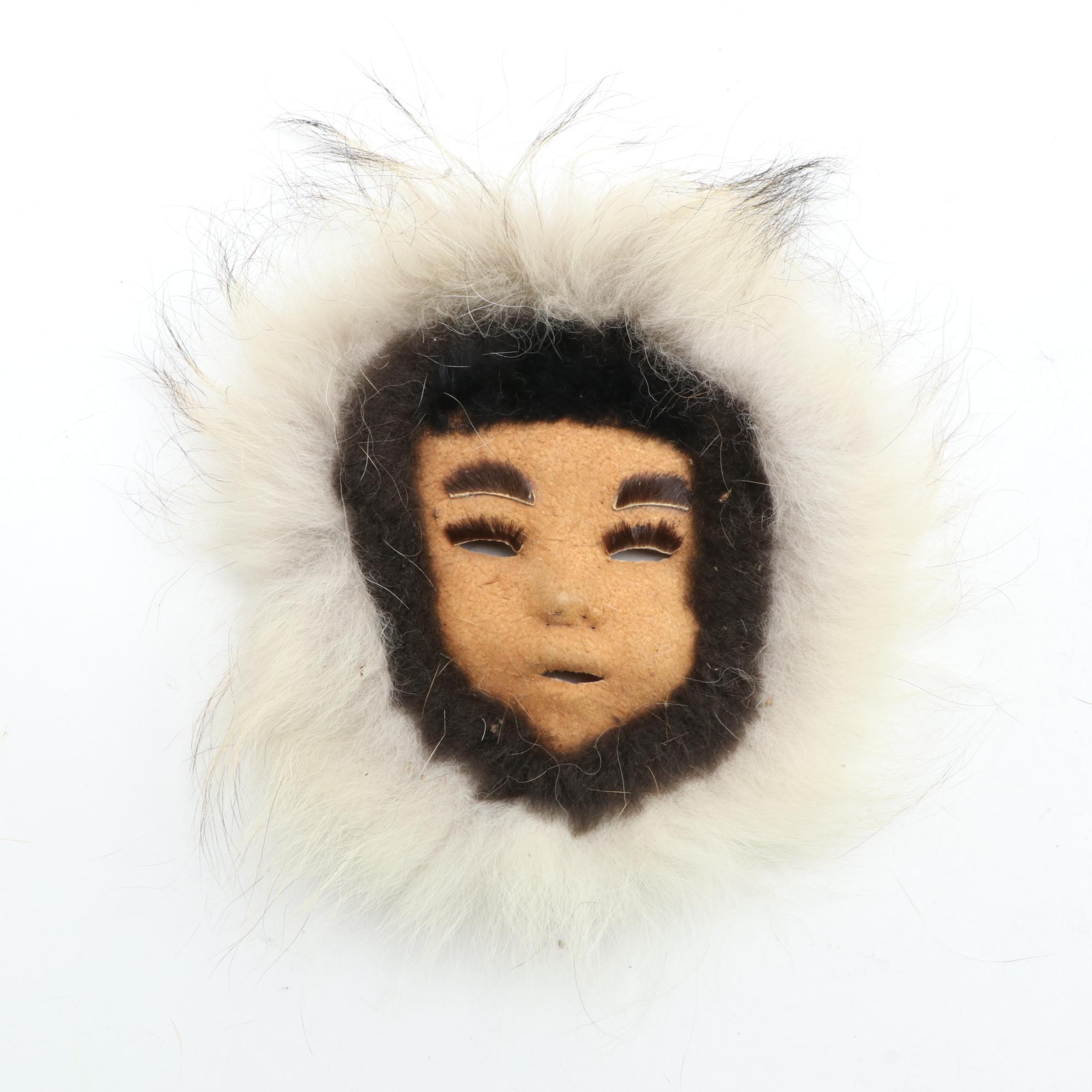 Native Alaskan Handcrafted Wall Décor Including "Reindeer Iceland Sheep Doll"