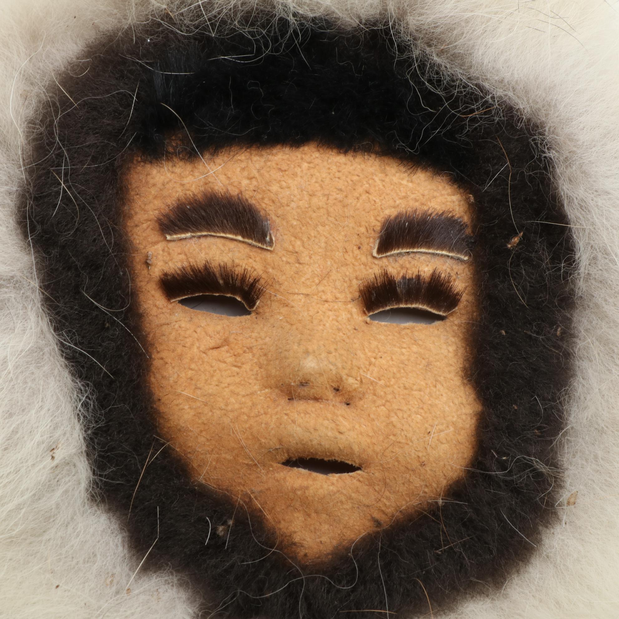 Native Alaskan Handcrafted Wall Décor Including "Reindeer Iceland Sheep Doll"