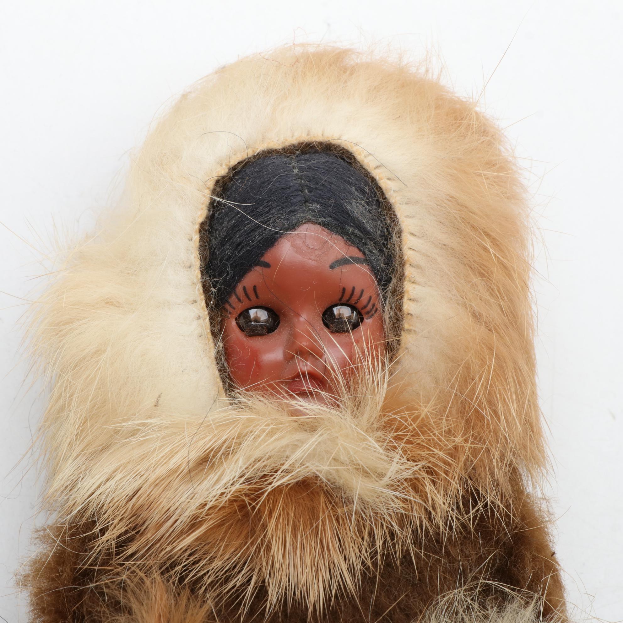 Native Alaskan Handcrafted Wall Décor Including "Reindeer Iceland Sheep Doll"