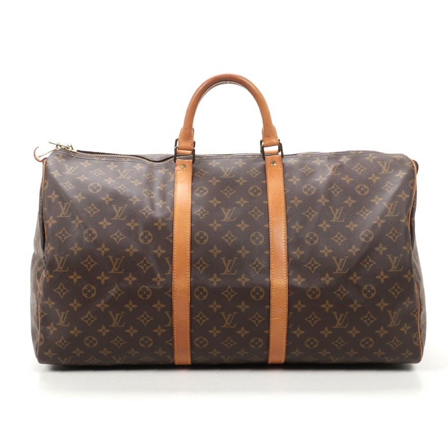 Louis Vuitton Keepall Bandoulière 55 in Monogram Canvas and Vachetta Leather