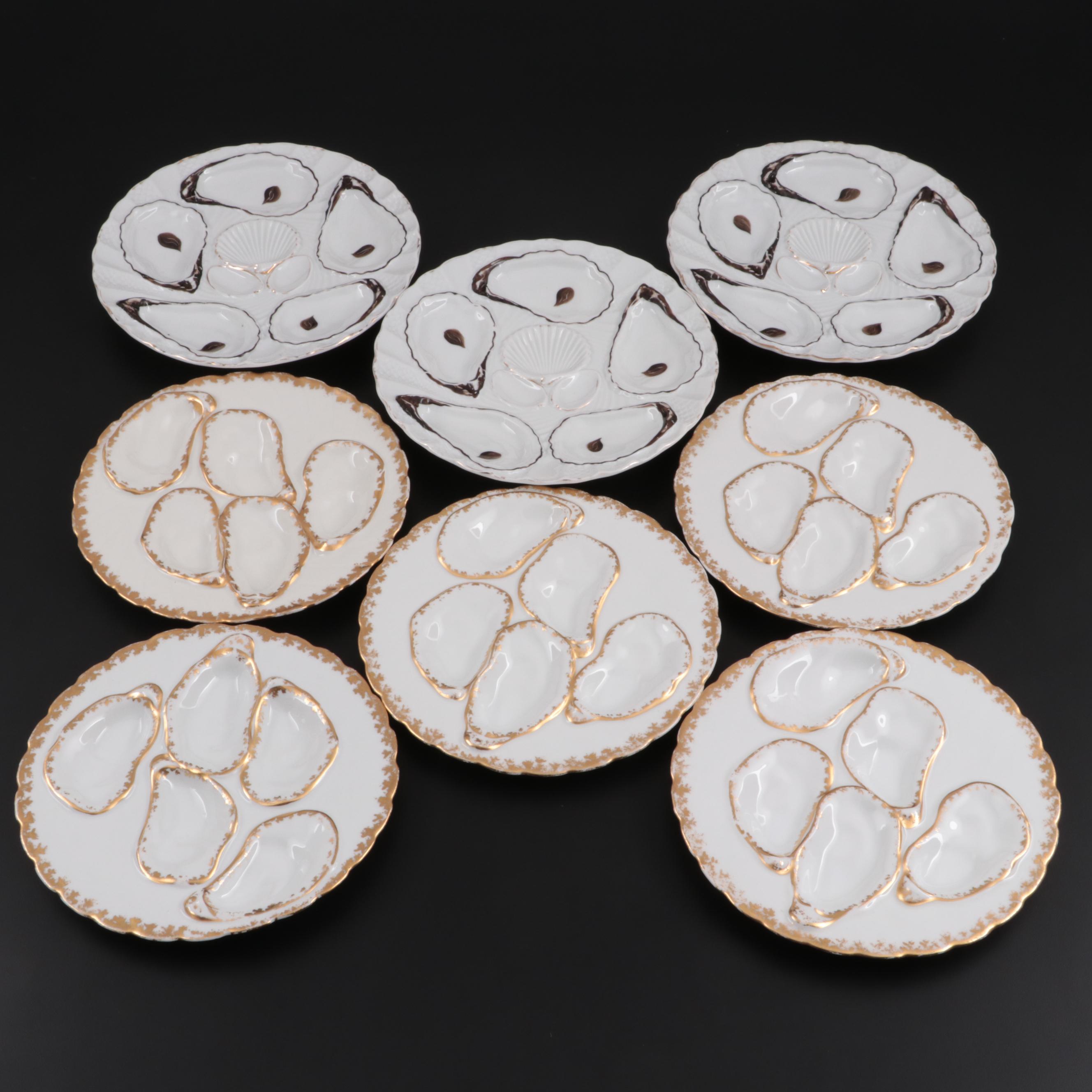 Haviland and Other Continental Molded Porcelain Oyster Plates