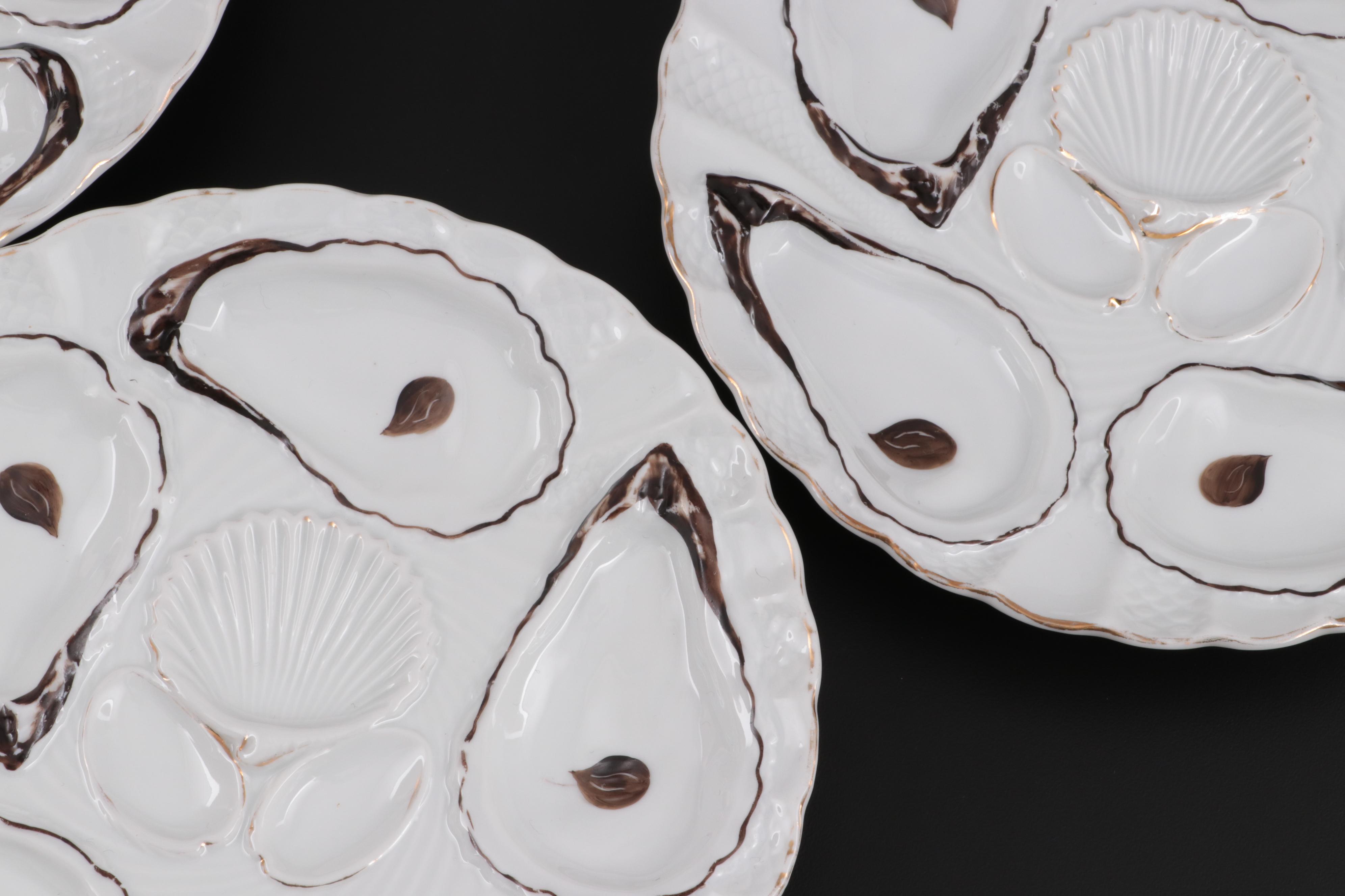 Haviland and Other Continental Molded Porcelain Oyster Plates