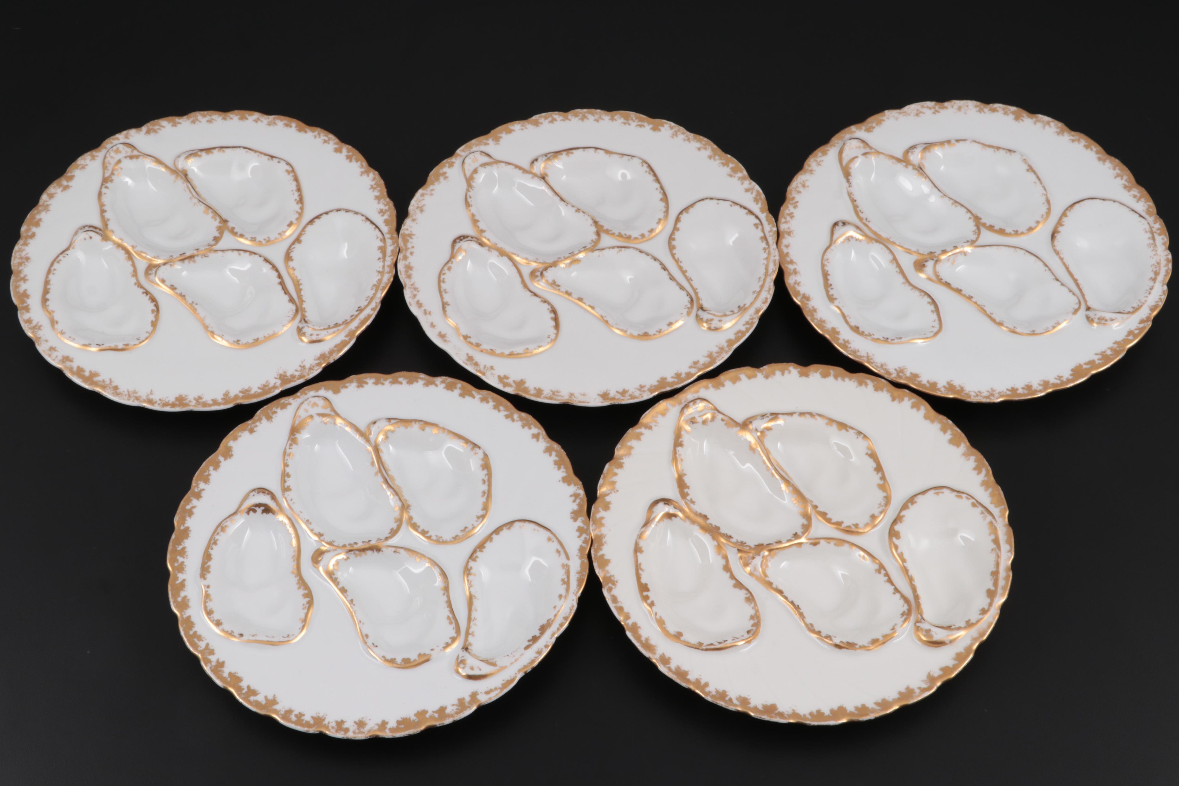 Haviland and Other Continental Molded Porcelain Oyster Plates