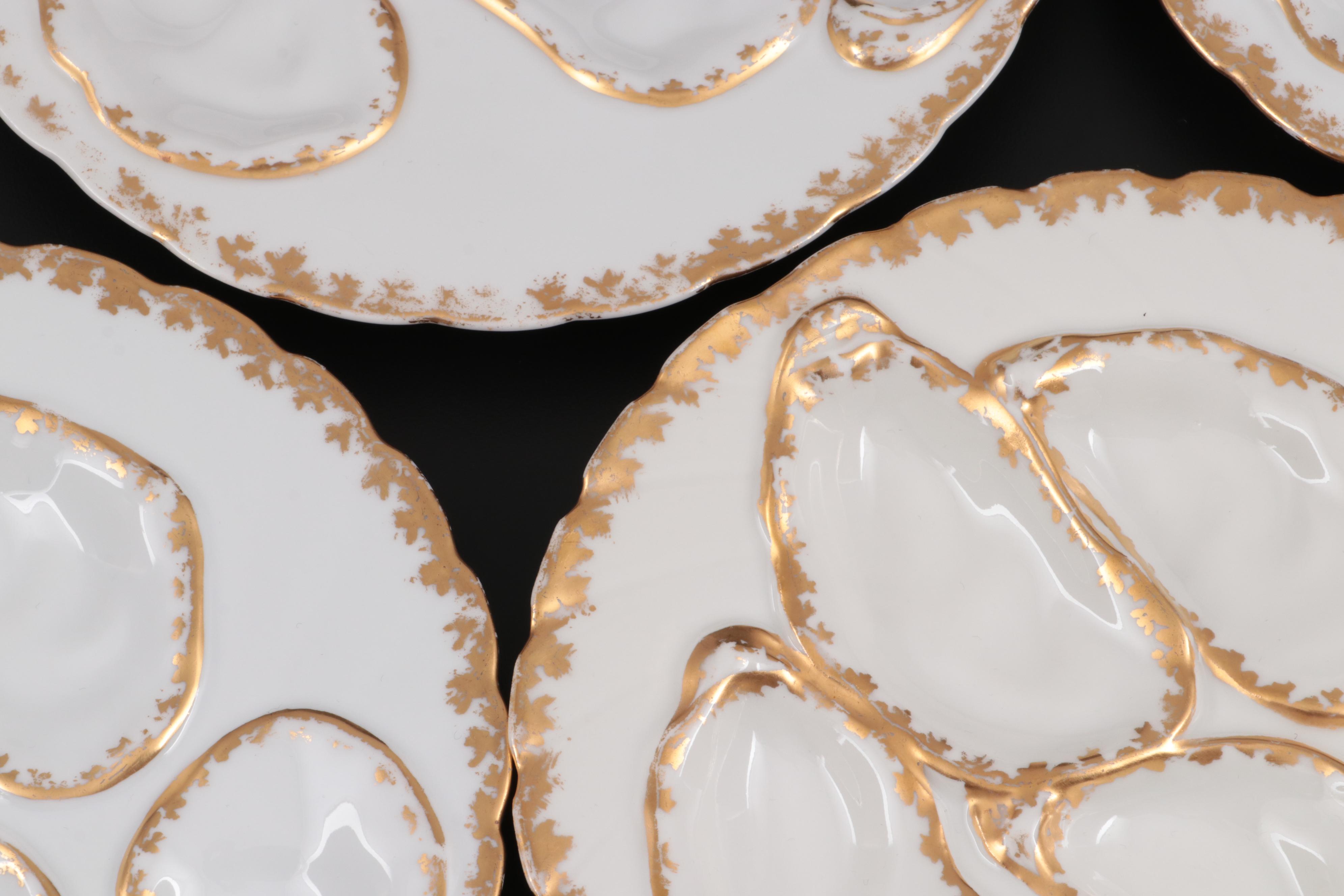 Haviland and Other Continental Molded Porcelain Oyster Plates