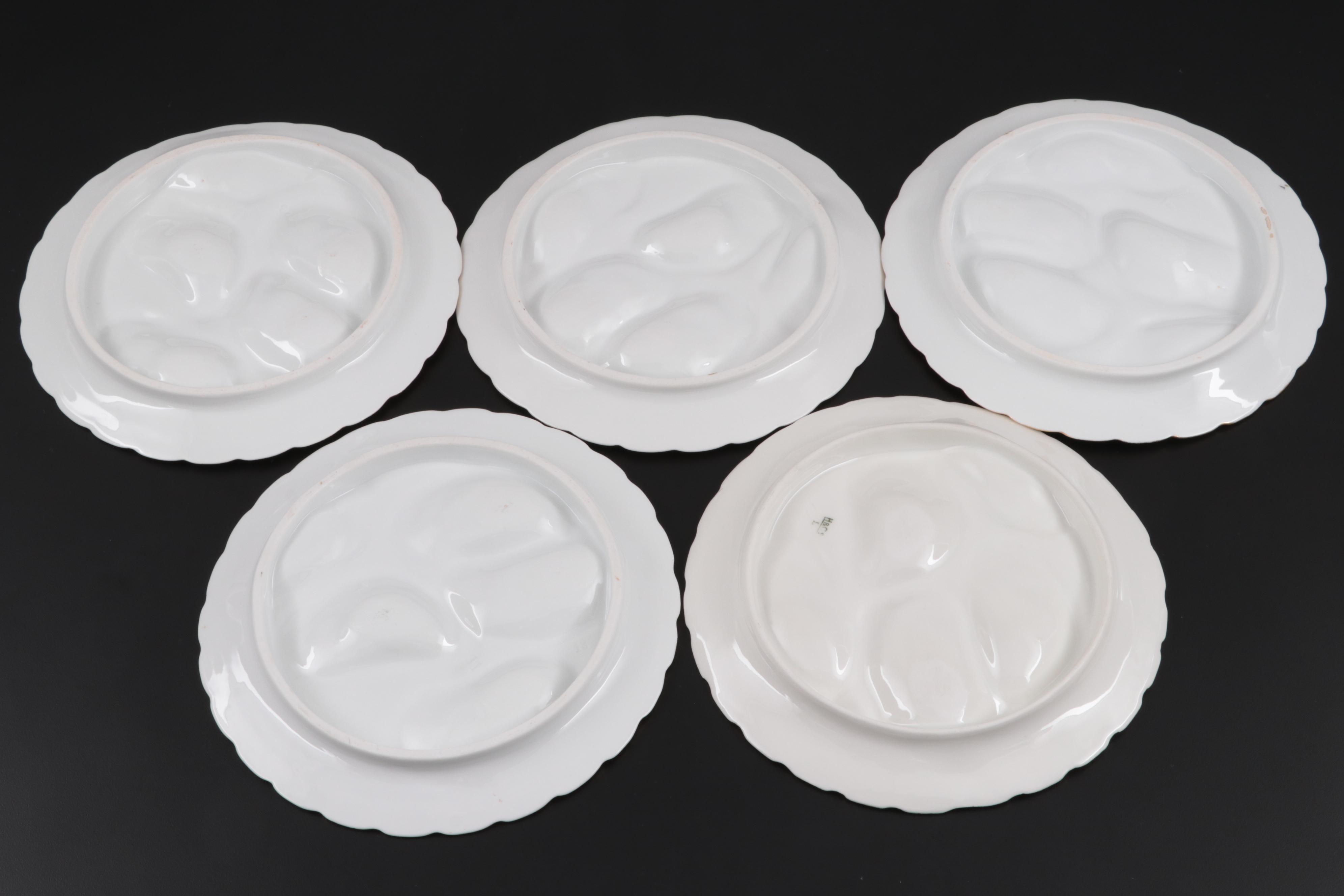 Haviland and Other Continental Molded Porcelain Oyster Plates